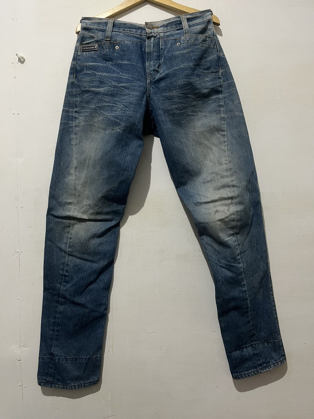 Japanese Brand Evisu Genes Baggy Denim Silver Logo Embroidery Y2K Style Size US 30 / EU 46 - 10 Thumbnail