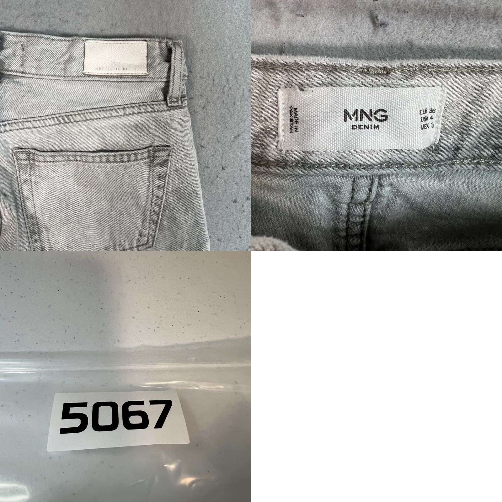 Mango VINTAGE Mango Denim Jeans Womens Size 4 Gray Light Wash Straight Leg Distressed Size 27" / US 4 / IT 40 - 8 Thumbnail