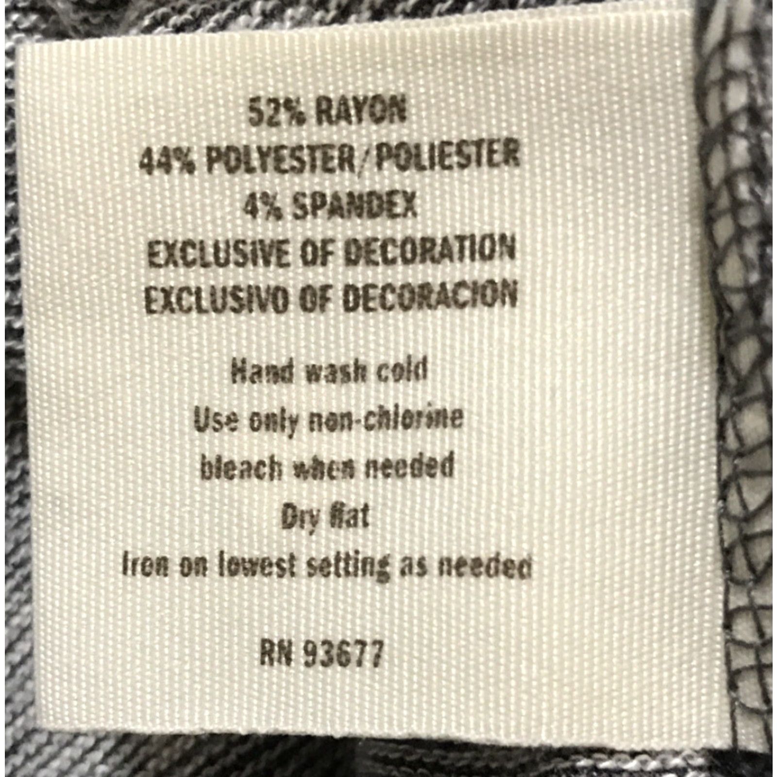 Decree Decree Dark Gray Top Shirt B763 Lace Shoulders Back 3/4 Sleeve Round Neck M Women Regular Knit Stretch Heathered Gray-Blue-Gray Size M / US 6-8 / IT 42-44 - 4 Thumbnail