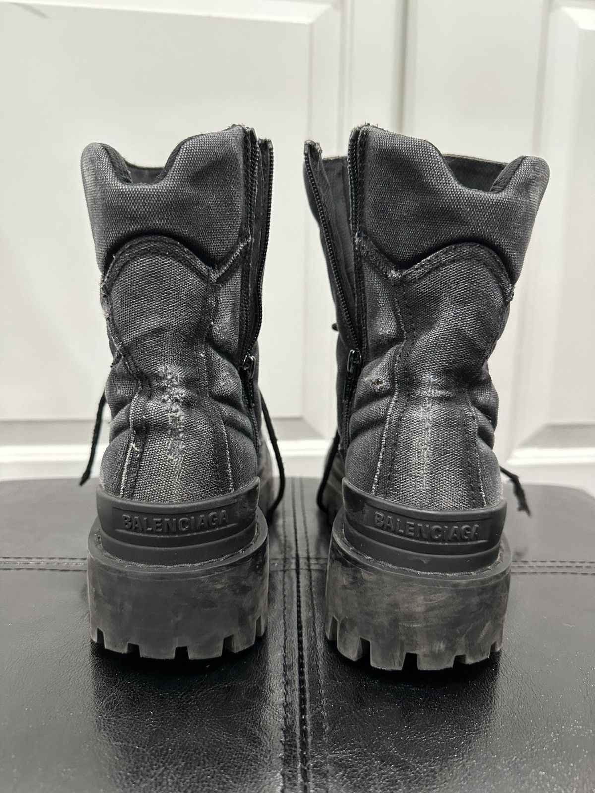 Balenciaga OG Balenciaga Black Combat Strike Boots Size US 5.5 / EU 38 - 5 Thumbnail