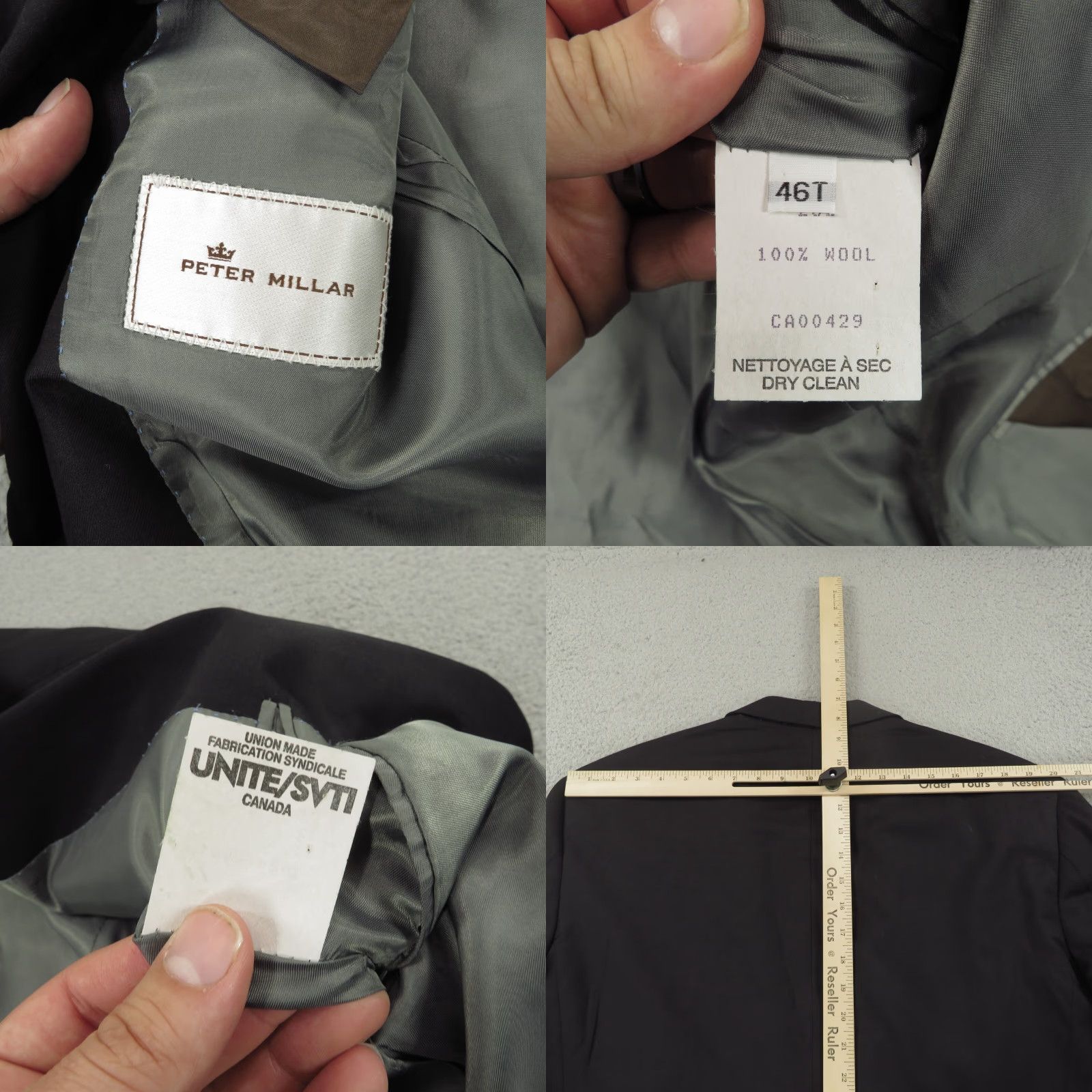 Peter Millar Peter Millar Blazer Men 46L Navy Blue Wool Jacket Double Ventless Golf Clubhouse Size 46R - 9 Thumbnail