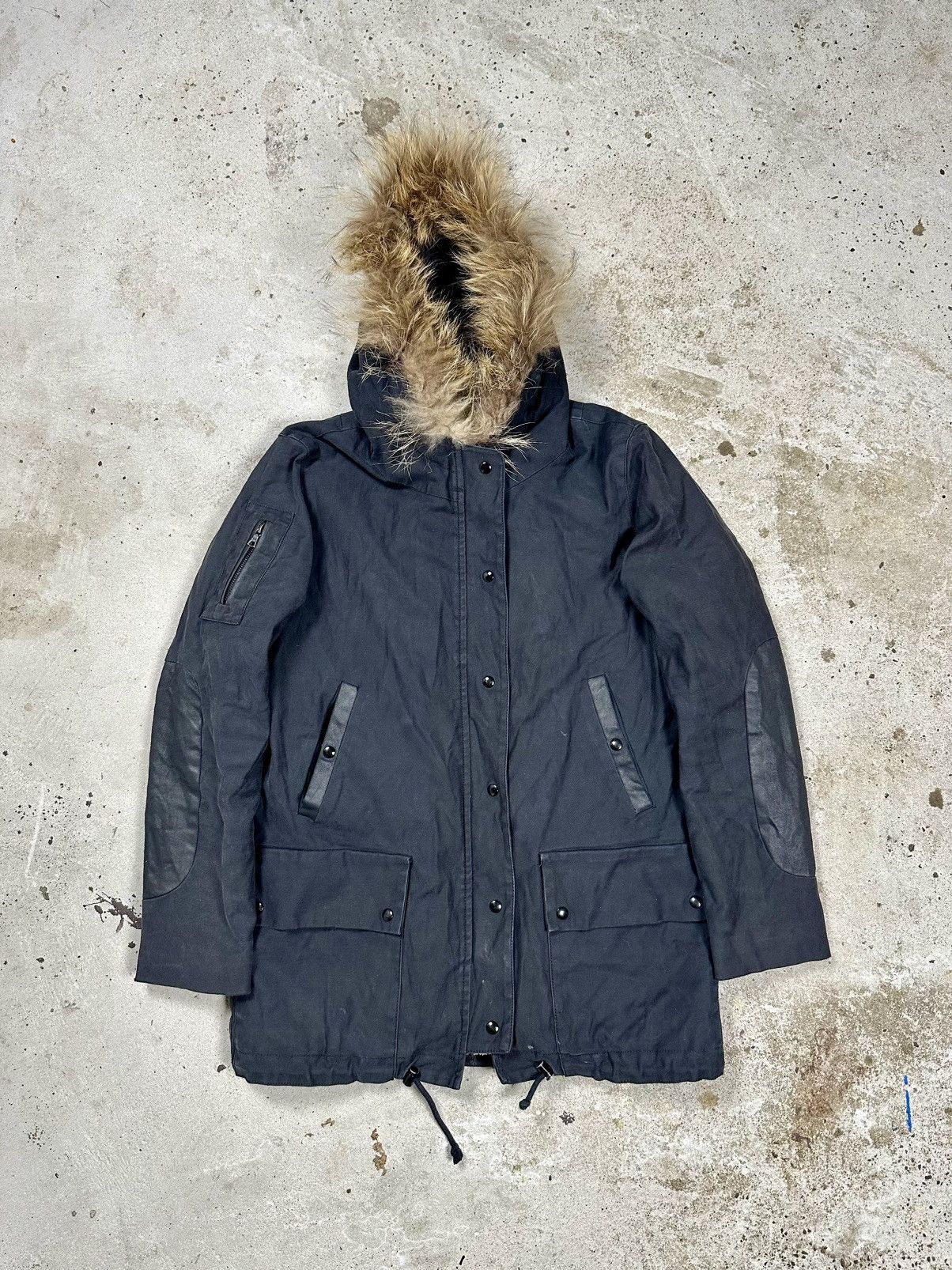 Sandro Sandro Paris Black Faux Fur Lined Parka Jacket Size M / US 6-8 / IT 42-44 - 1 Thumbnail