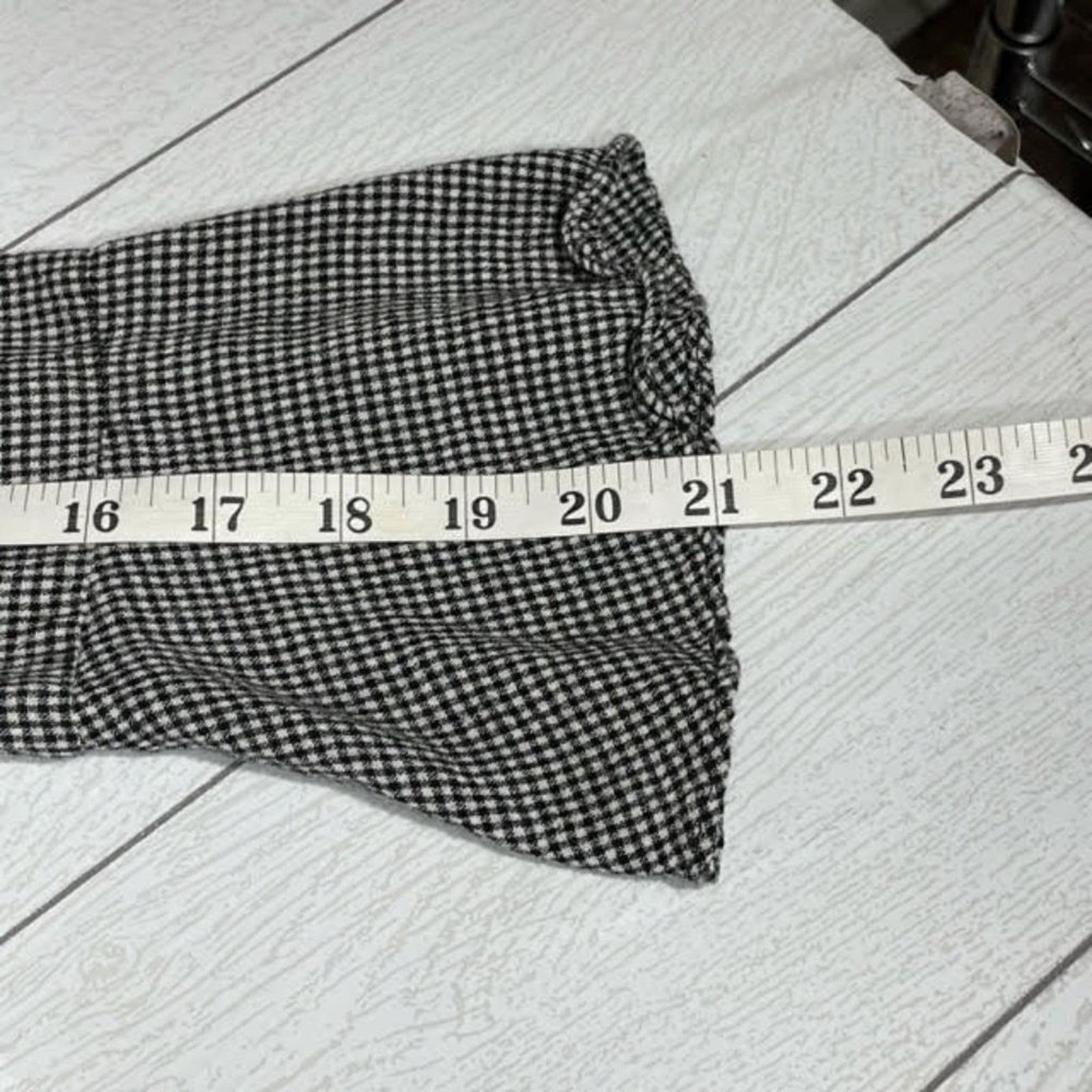 Zara Zara Woman Black White Scoop Neck Gingham Peplum Blouse Sz M Size M / US 6-8 / IT 42-44 - 6 Thumbnail