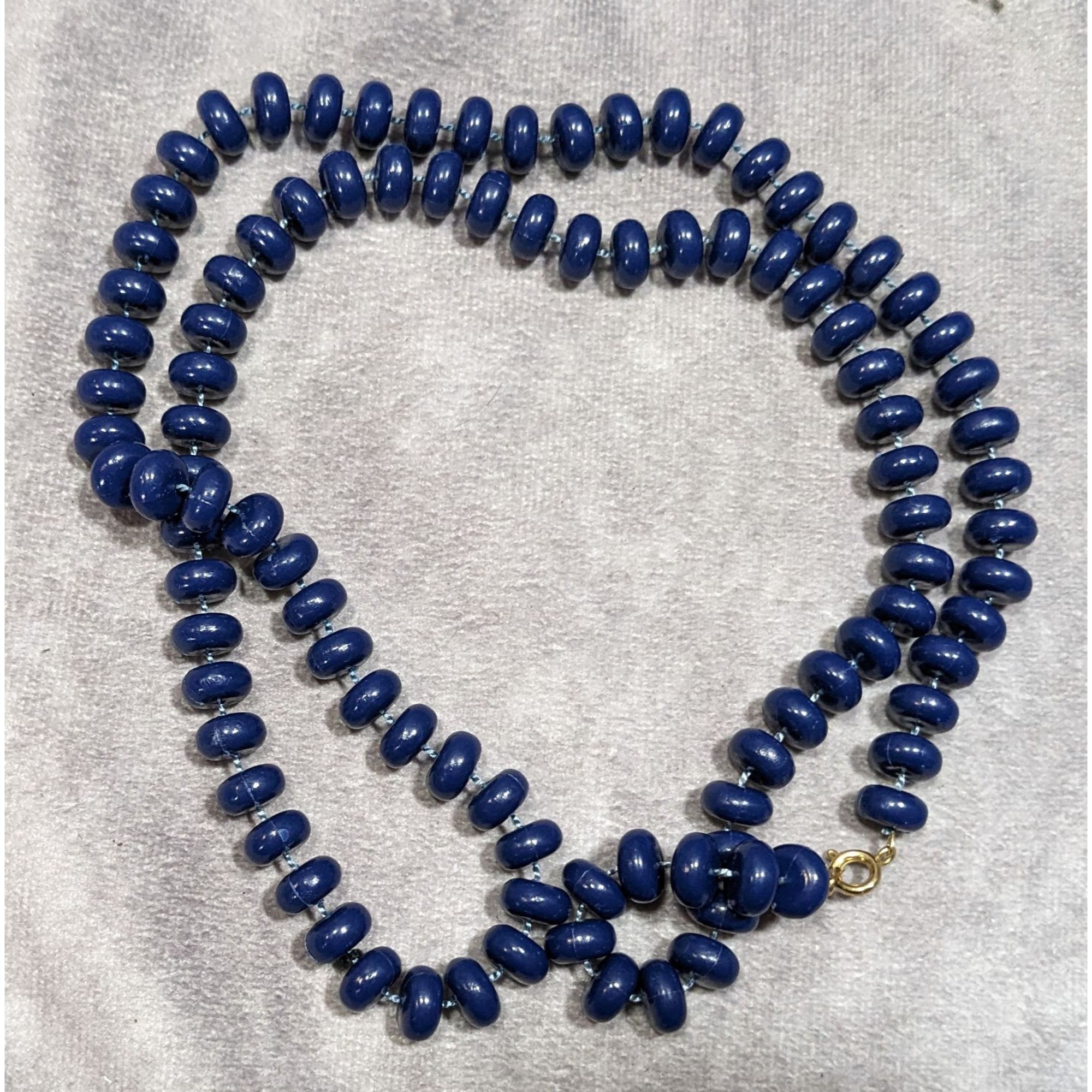Other Retro Casual Navy Blue Beaded Lightweight Necklace Size ONE SIZE - 4 Thumbnail