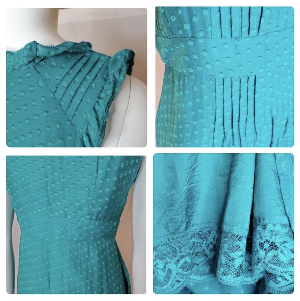Anthropologie Anthropologie Moulinette Soeurs Silk Teal Dress . Size 4. Size S / US 4 / IT 40 - 6 Thumbnail