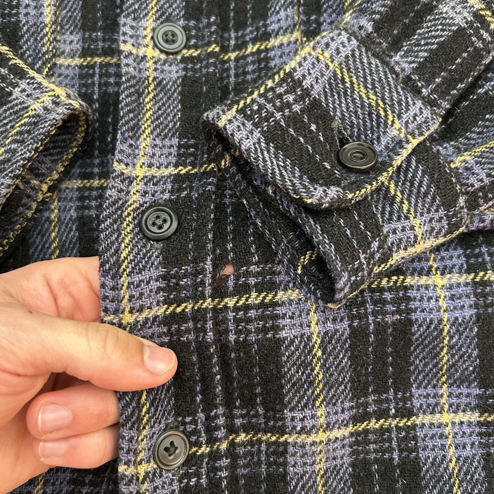 Vintage 50s Balsam Flannel All Wool Thick Plaid Work Button Up Shirt Size US M / EU 48-50 / 2 - 4 Thumbnail