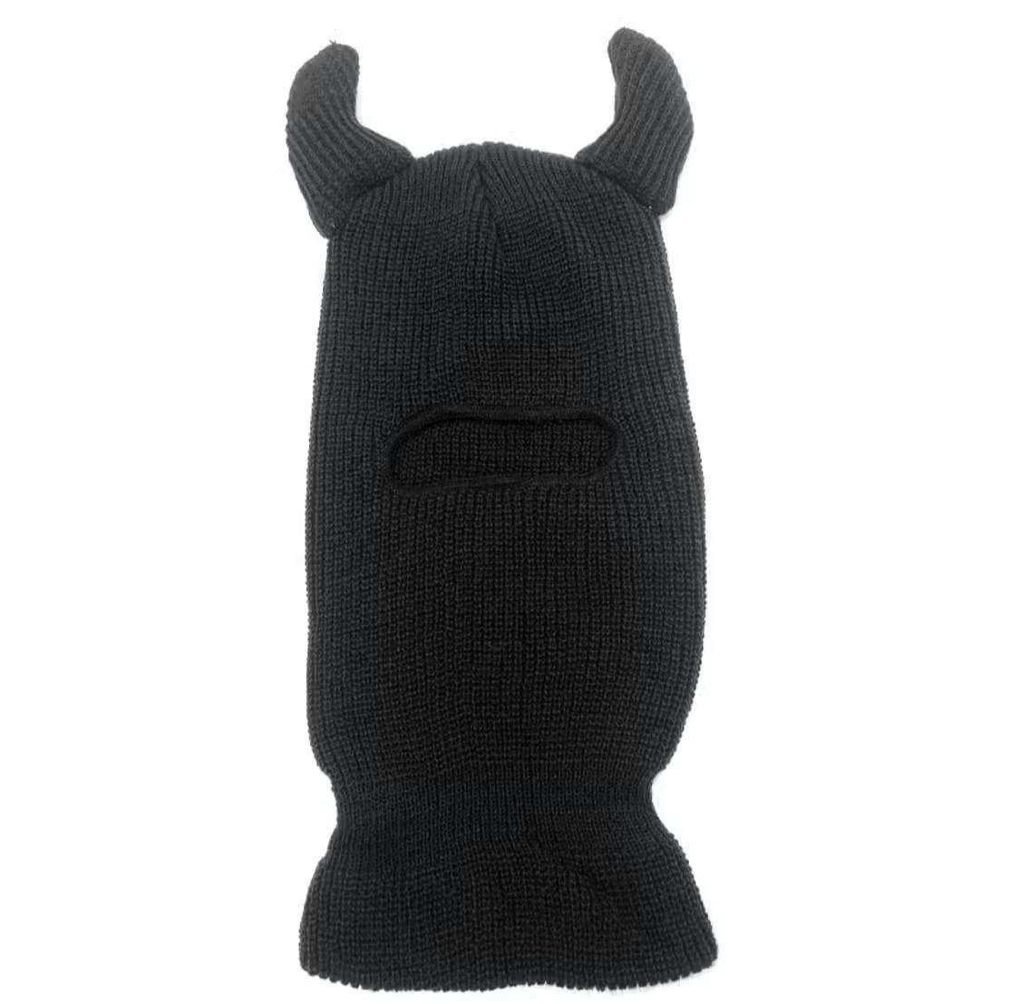 image of Vintage Black Devil Horn Balaclava, Men's
