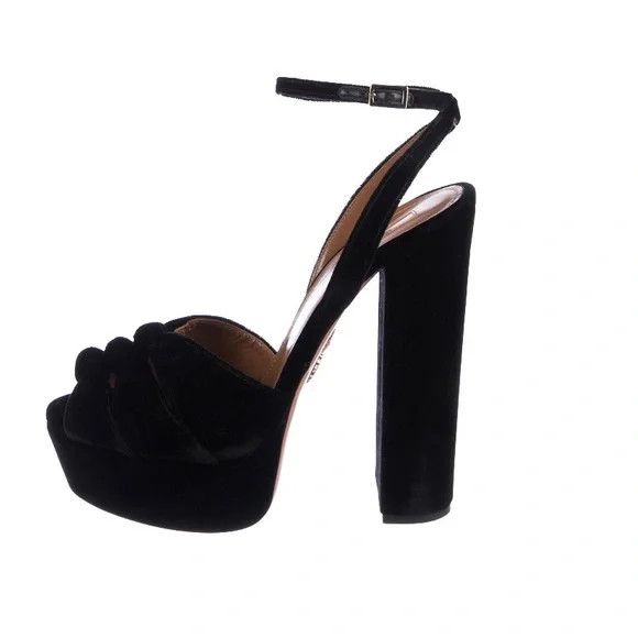 Aquazzura o1srvl11e1024 Platform in Black Size US 7 / IT 37 - 2 Thumbnail
