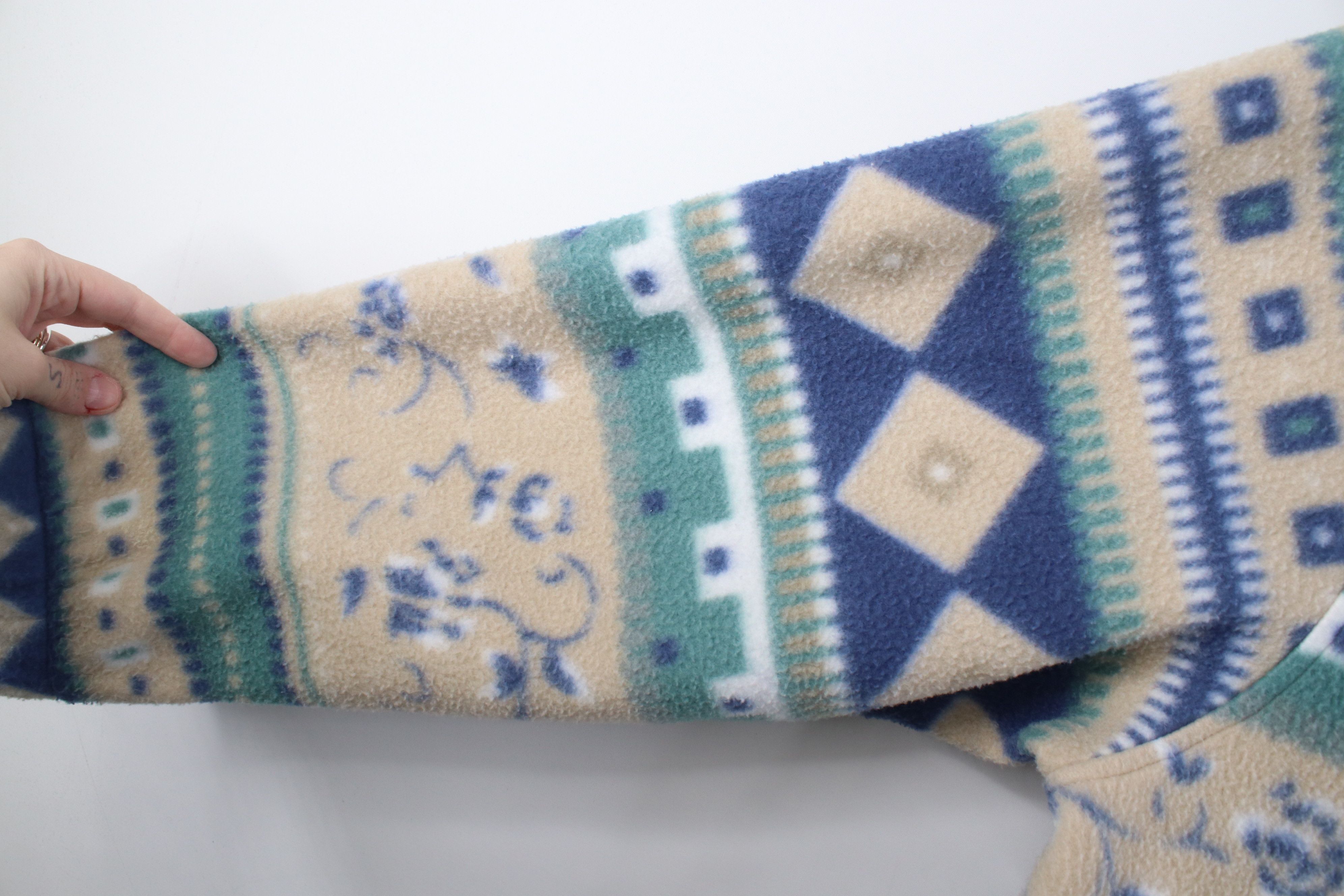 Vintage Vintage 90s Streetwear Fair Isle Fleece Full Zip Jacket Size XL / US 12-14 / IT 48-50 - 6 Thumbnail