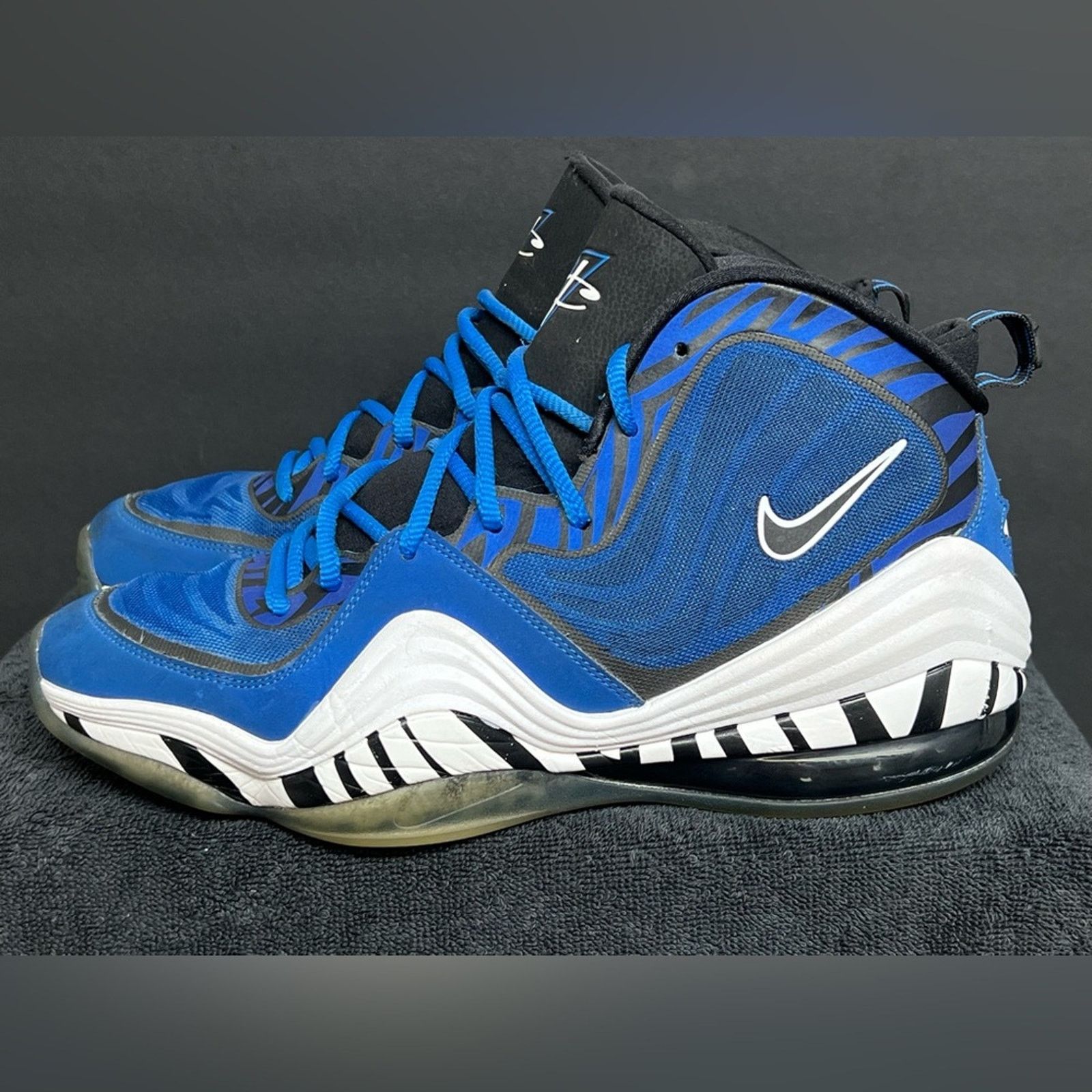 Nike Size 11 - Nike Air Penny 5 Memphis Tigers Blue Black Suede Size US 11 / EU 44 - 1 Thumbnail