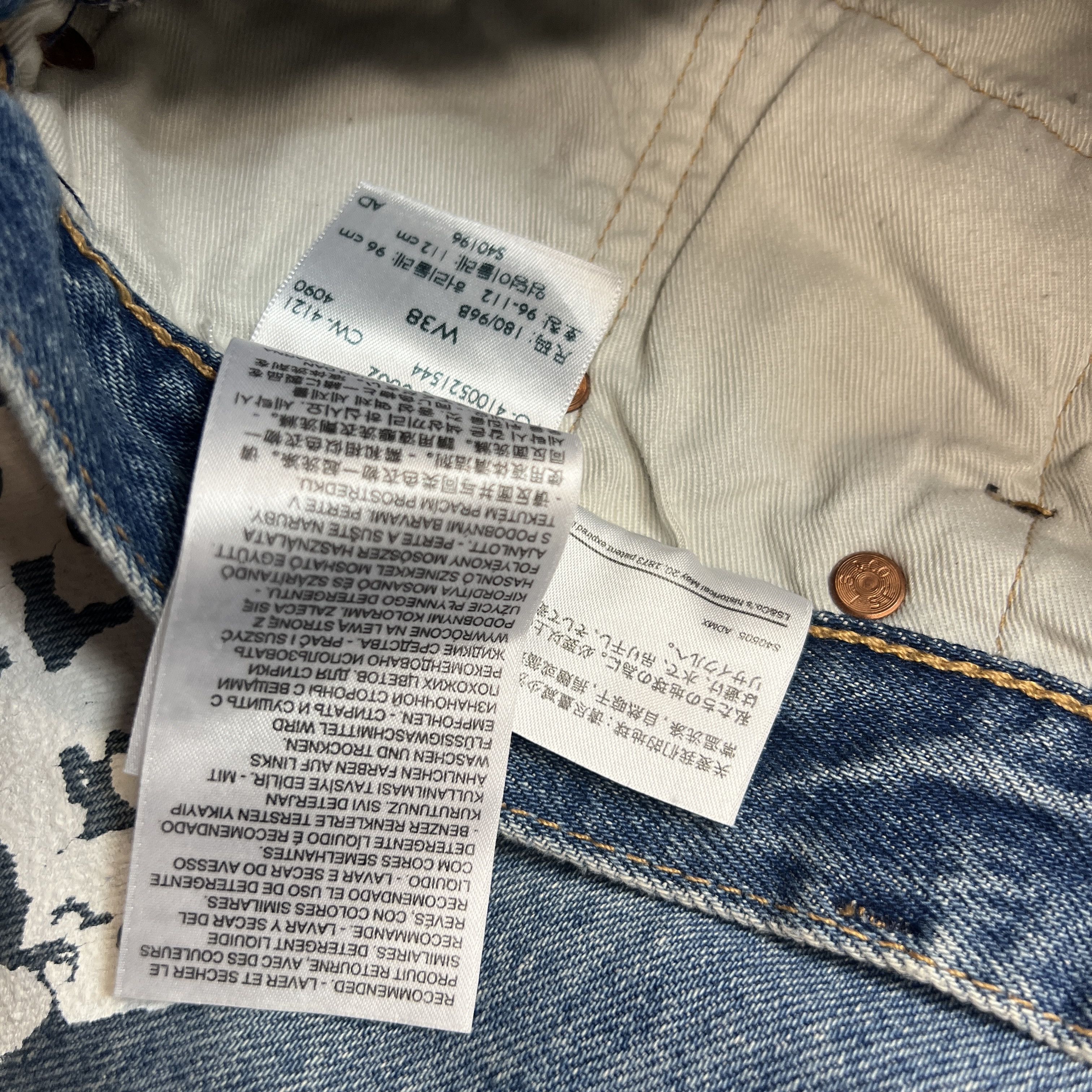 DENIM TEARS Denim Tears Levis Rhinestone Blue Jeans Wreath Print Size 38 Size US 38 / EU 54 - 11 Thumbnail