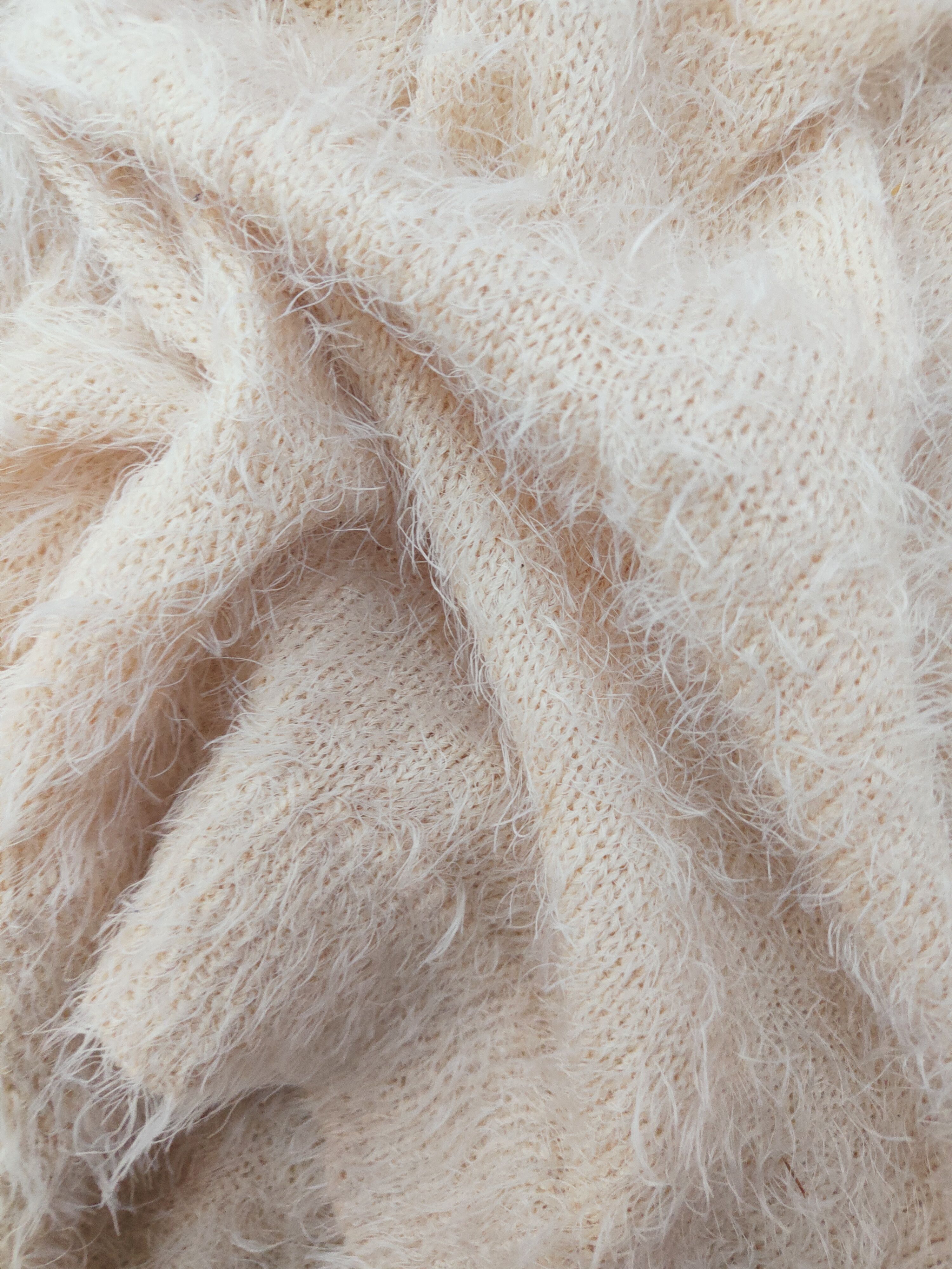 Japanese Brand E Hypen World Gallery Beige Fur Mohair Sweatshirts #W466 Size S / US 4 / IT 40 - 12 Thumbnail