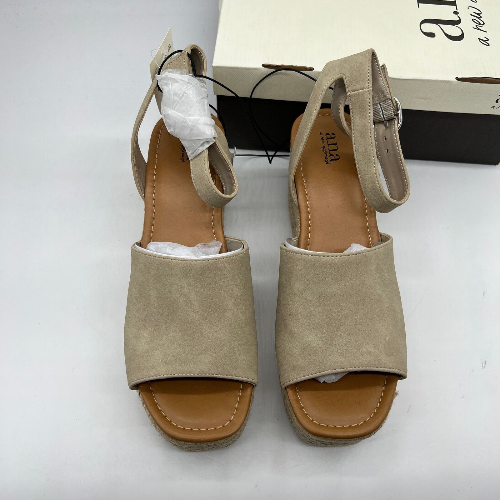 Other a.n.a Laskie Women Shoes Ankle Buckle Strap Sandals Brown Size US 11 / IT 41 - 4 Thumbnail