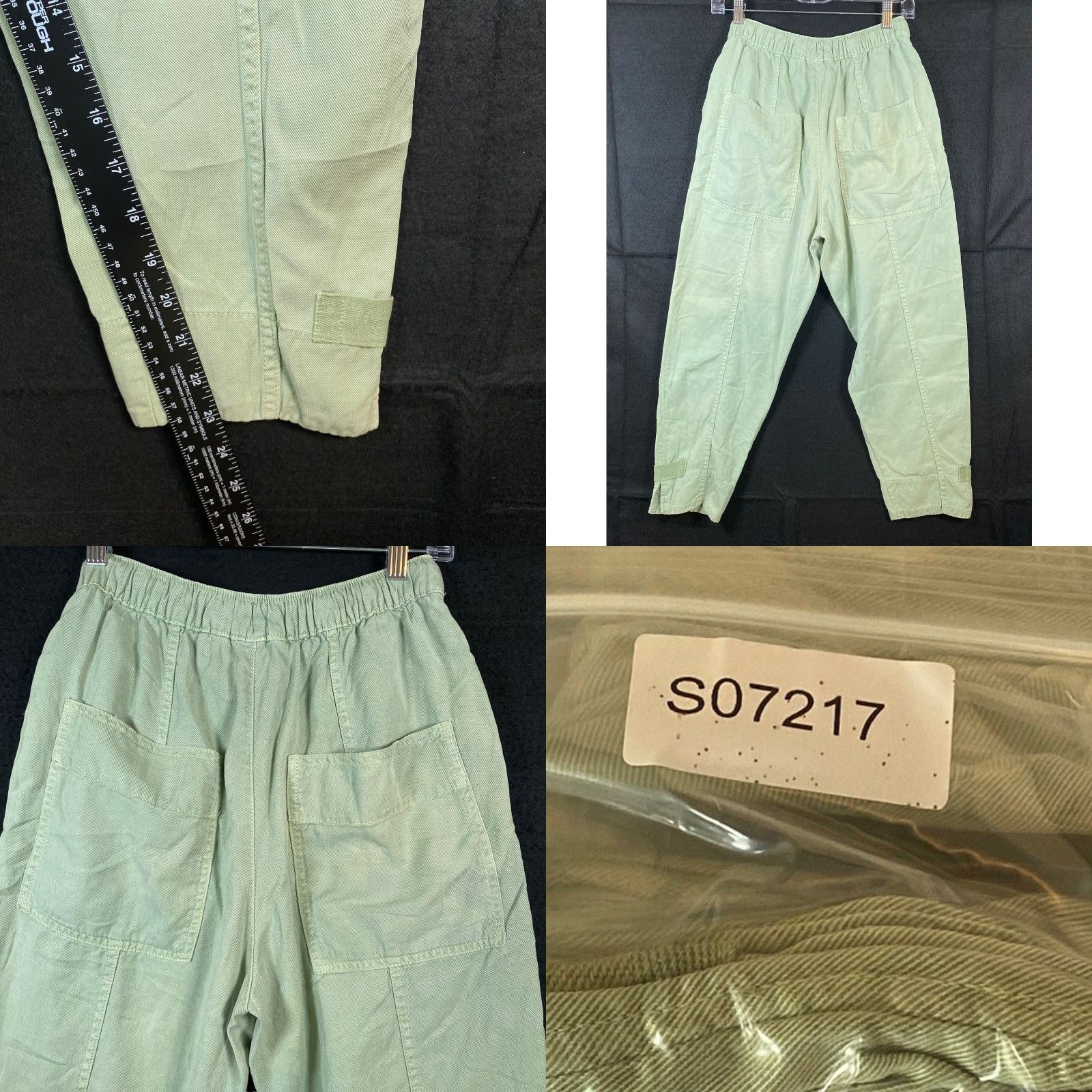 Zara VINTAGE Zara Womens Pants Green Capri Jogger Drawstring Linen Blend High Rise Stretch XS Size 27" / US 4 / IT 40 - 8 Thumbnail