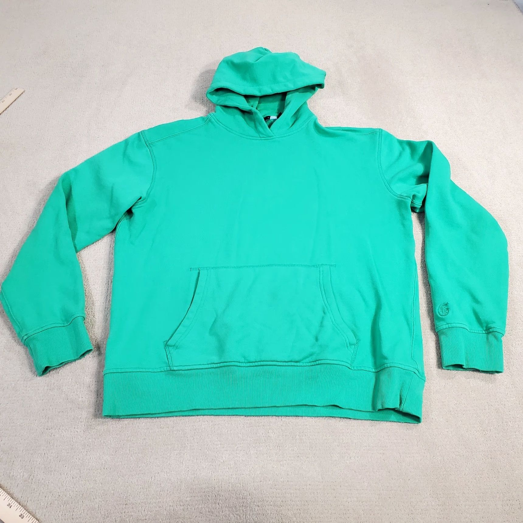Vintage Greyson Hoodie Mens M Green Solid Pullover Pocket Logo Sweatshirt Sweatshirt Pullover Casual Men Regular Green 90s? Size US M / EU 48-50 / 2 - 2 Thumbnail