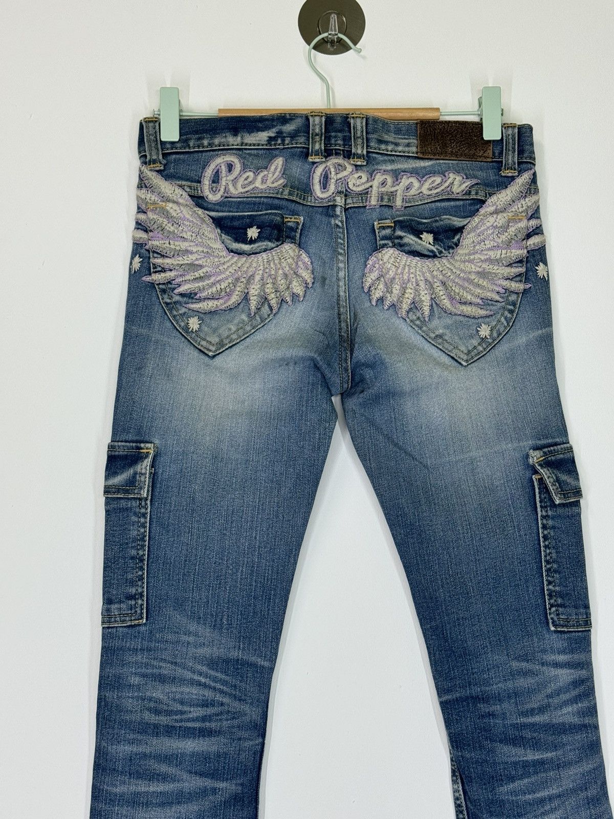 If Six Was Nine Acid Wash RedPepper Skinny Multi Pocket Jeans Low Rise Size US 28 / EU 44 - 11 Thumbnail