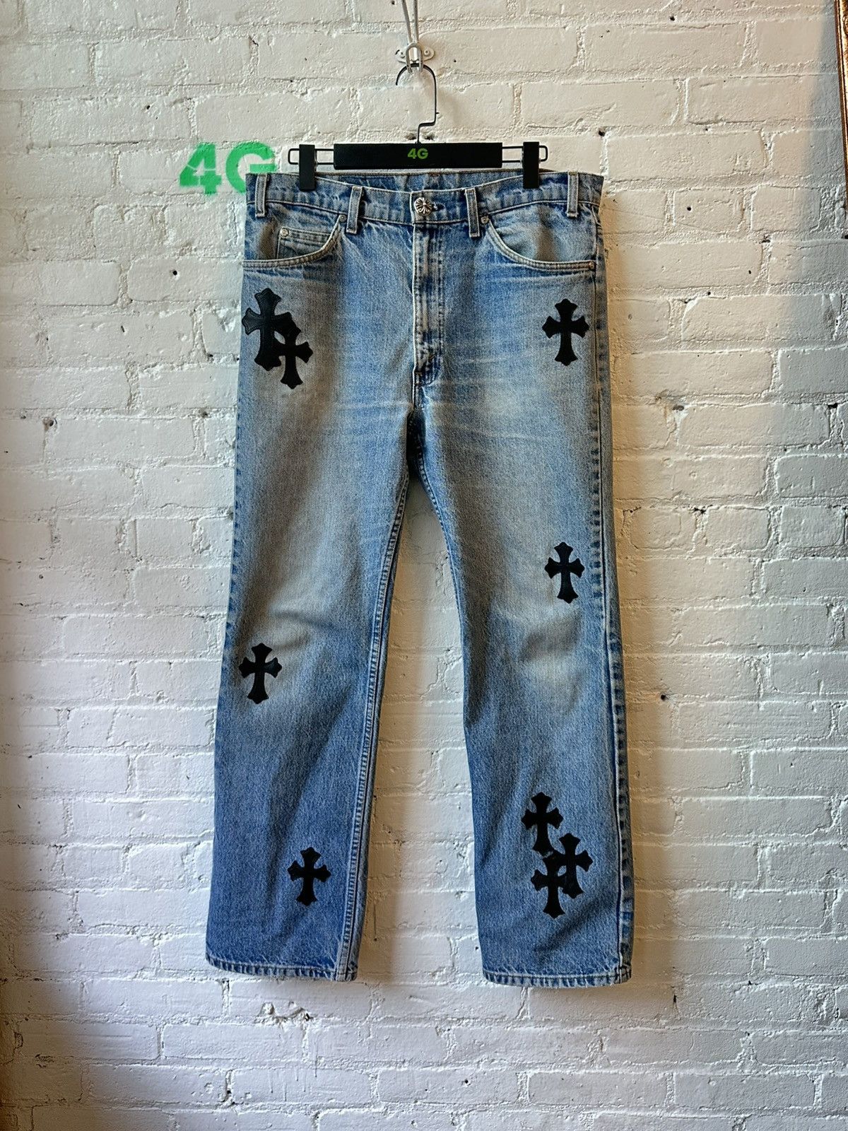 Chrome Hearts CHROME HEARTS LEVI 501 CROSS PATCH JEANS Size US 33 - 1 Thumbnail