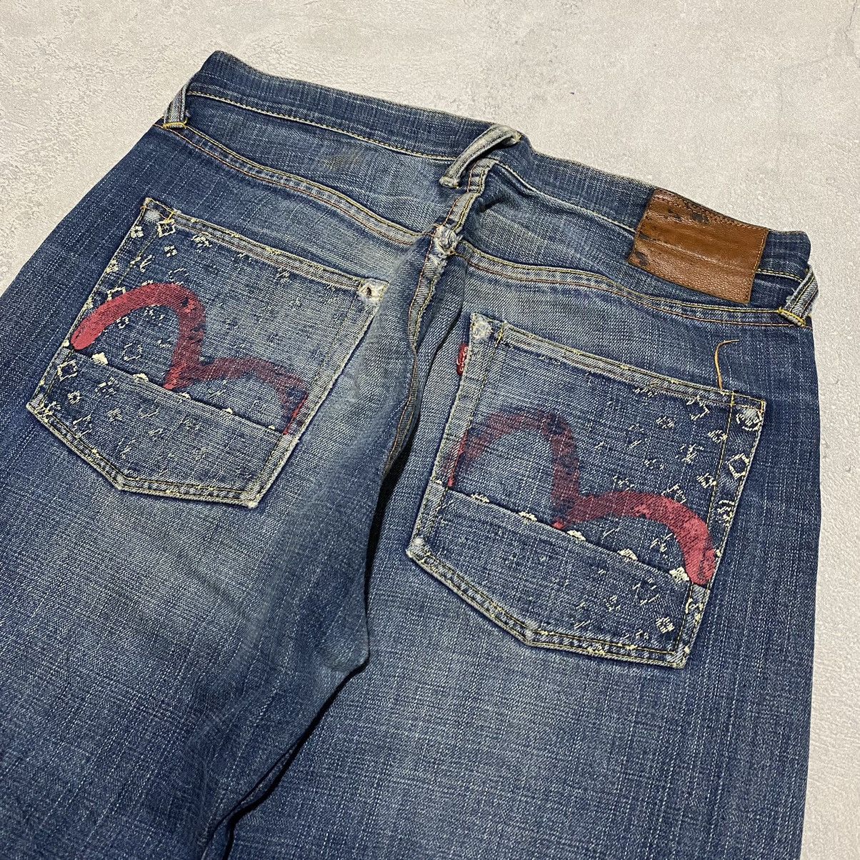 Evisu Vintage Evisu Red Seagulls Monogram Selvedge Denim Size US 33 - 2 Thumbnail