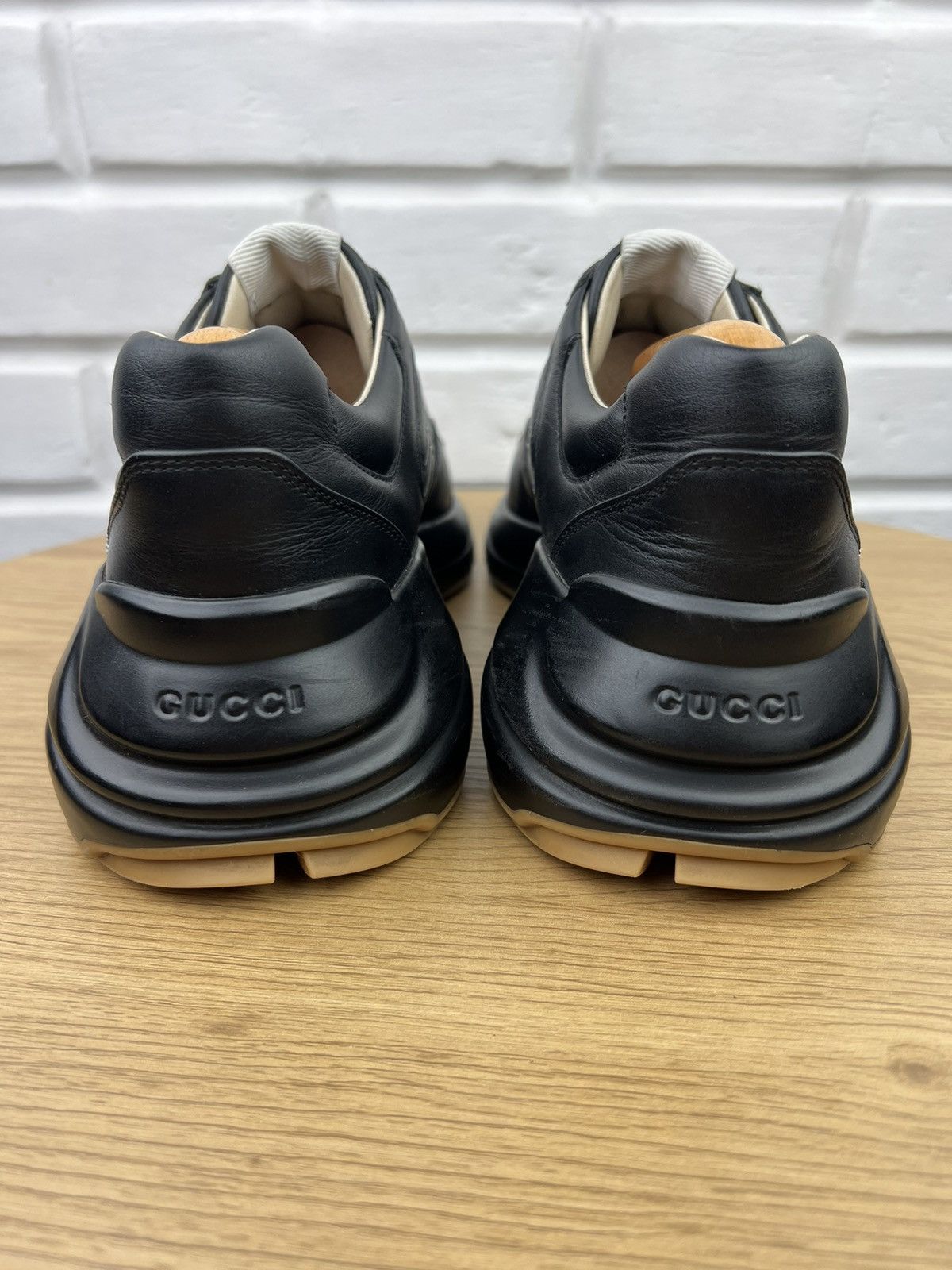 Gucci GUCCI Sneakers Leather Shoes Rhyton "Gucci Band" Black Men’s Size US 8.5 / EU 41-42 - 9 Thumbnail