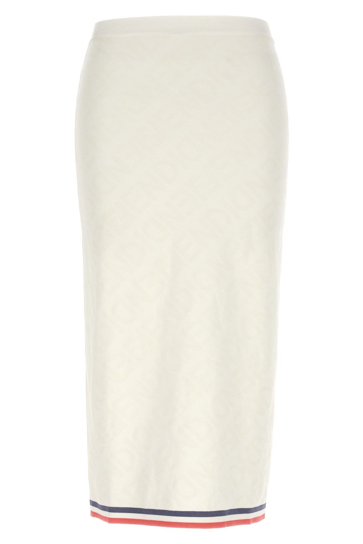 image of Fendi All Over Logo Midi Skirt in White, Women's (Size 28)