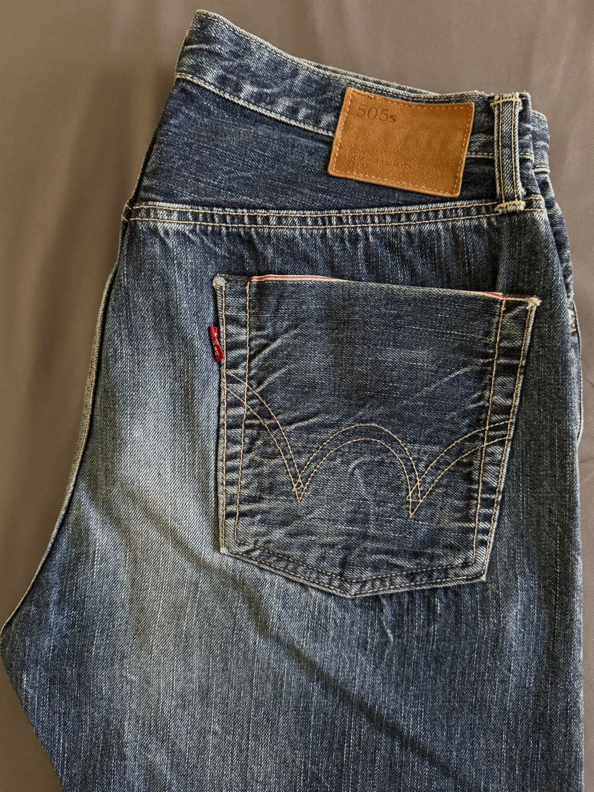 image of Edwin Destroyed Washed Selvedge Jeans in Blue, Men's (Size 33)