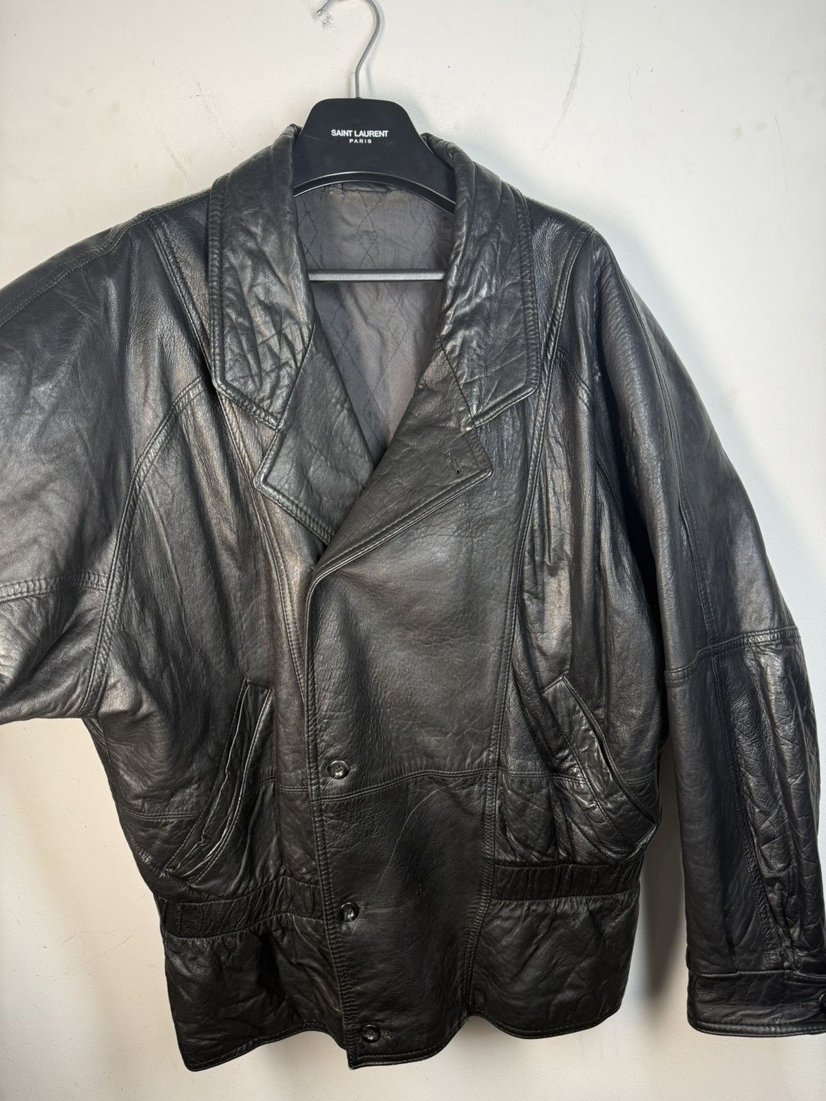 Yves Saint Laurent 90s YSL Leather Jacket Black Soft Vintage Rare Bomber Size US M / EU 48-50 / 2 - 11 Thumbnail