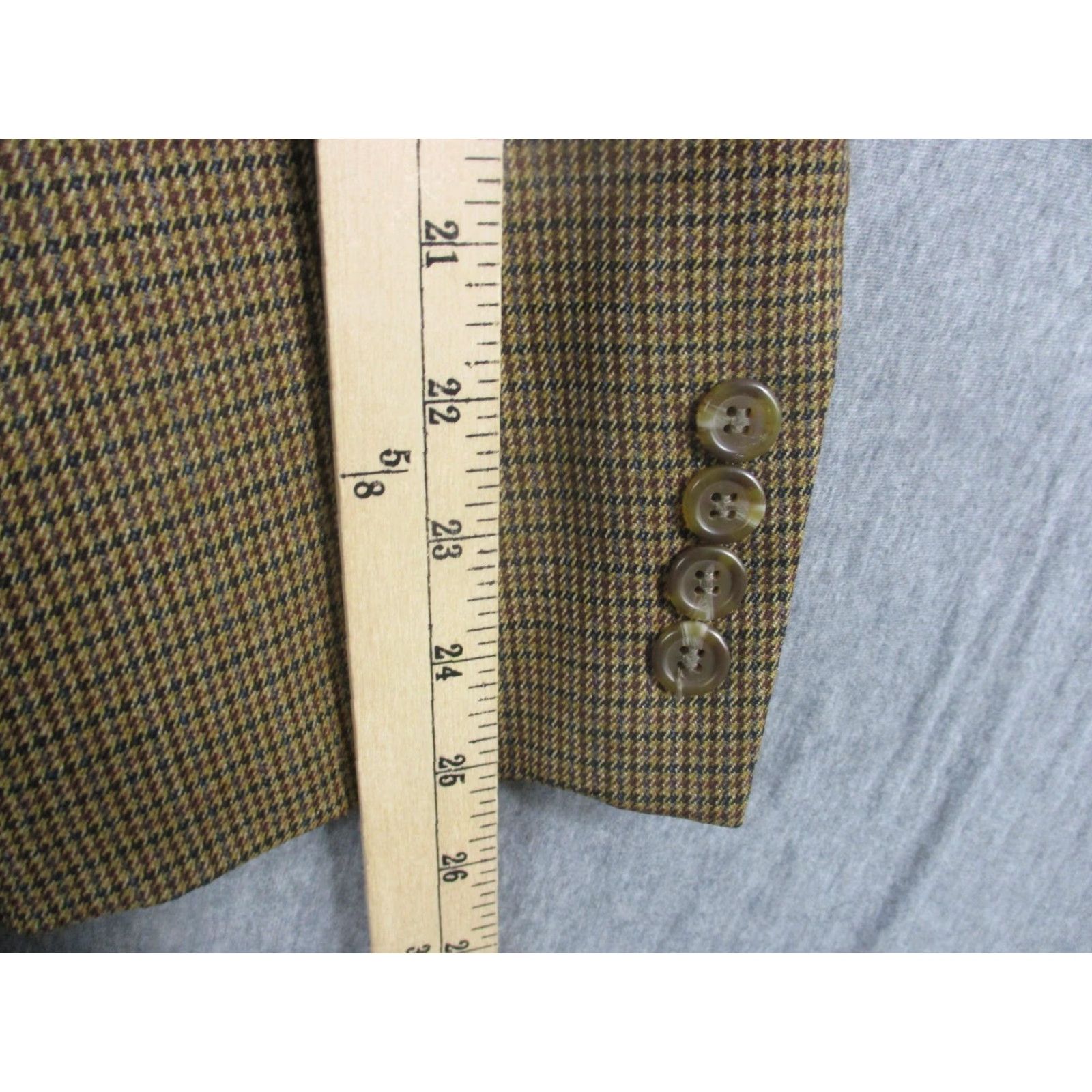 Ralph Lauren Lauren Ralph Lauren Blazer Mens 44R Brown Wool Check Tweed Sport Coat Jacket Size 44R - 5 Thumbnail