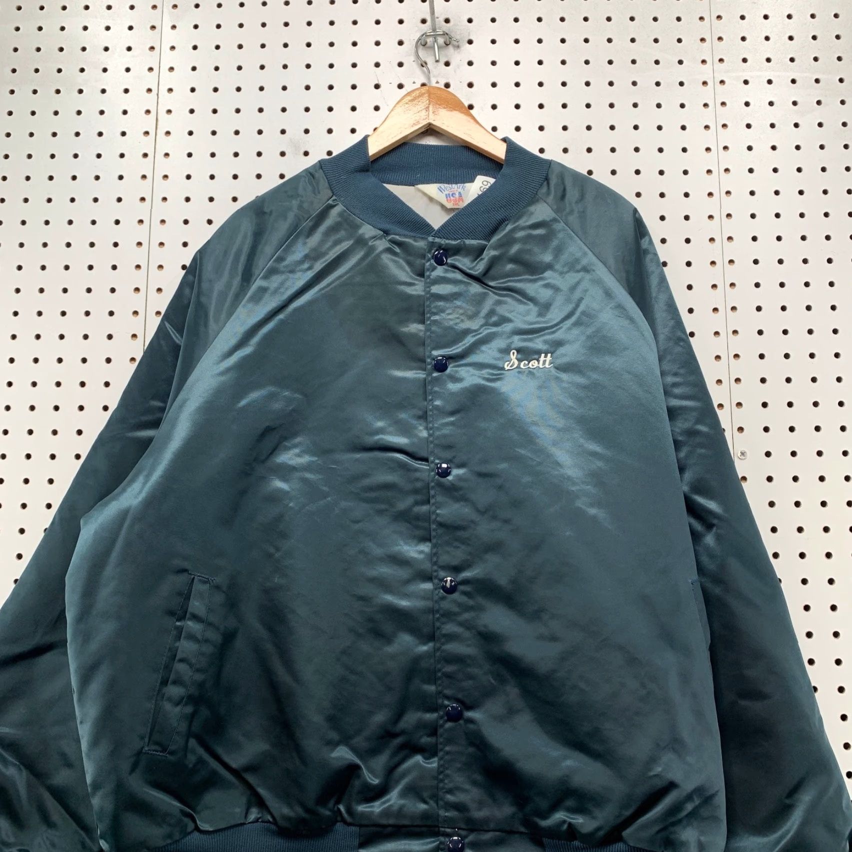 Vintage VINTAGE Ark Jacket Mens 3XL Blue Satin Bomber Jacket Fire Department Rushville NY? Size US XXL / EU 58 / 5 - 3 Thumbnail