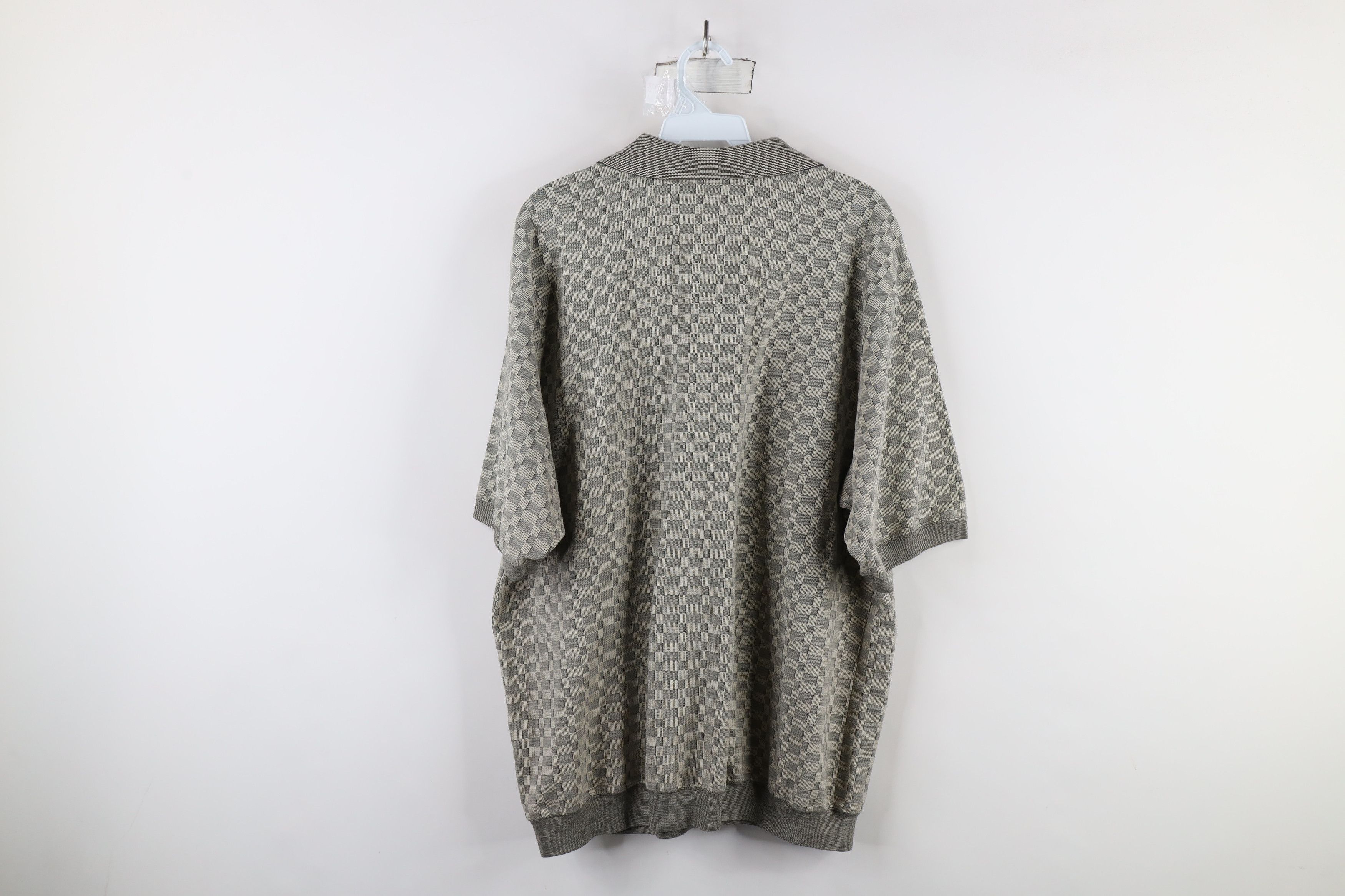 Vintage Vintage 90s Streetwear Checkered Knit Pullover Polo Shirt Size US XL / EU 56 / 4 - 11 Thumbnail