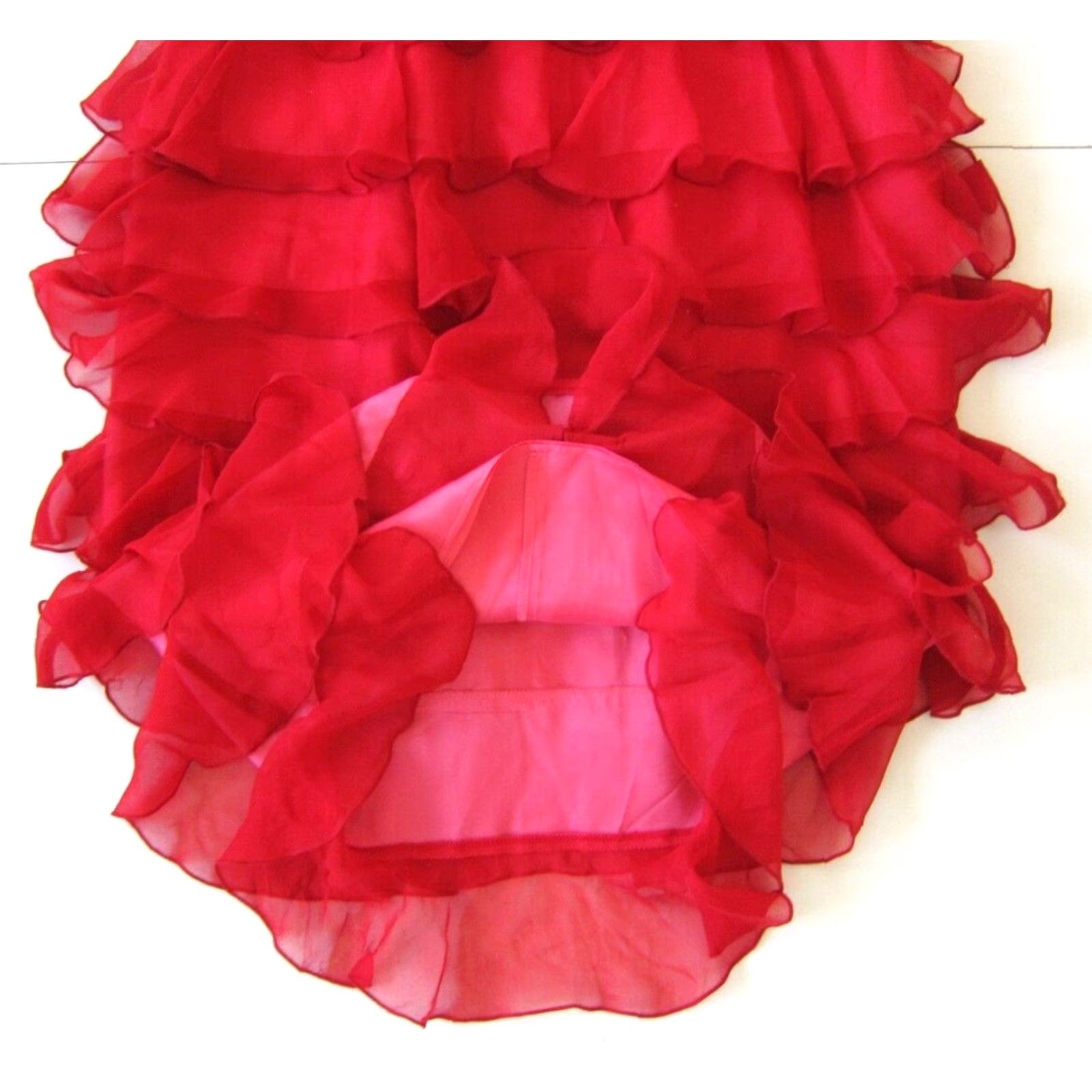 Laundry by Shelli Segal Laundry by Shelli Segal Dress 2 Strapless Pink 100% Silk Ruched Ruffle Party Knee Length Size XS / US 0-2 / IT 36-38 - 7 Thumbnail