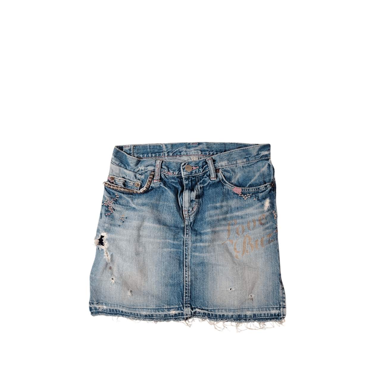 Hysteric Glamour × Japanese Brand Hysteric Glamour Love Buzz Distressed Embroidered Studded Size 30" / US 8 / IT 44 - 1 Thumbnail