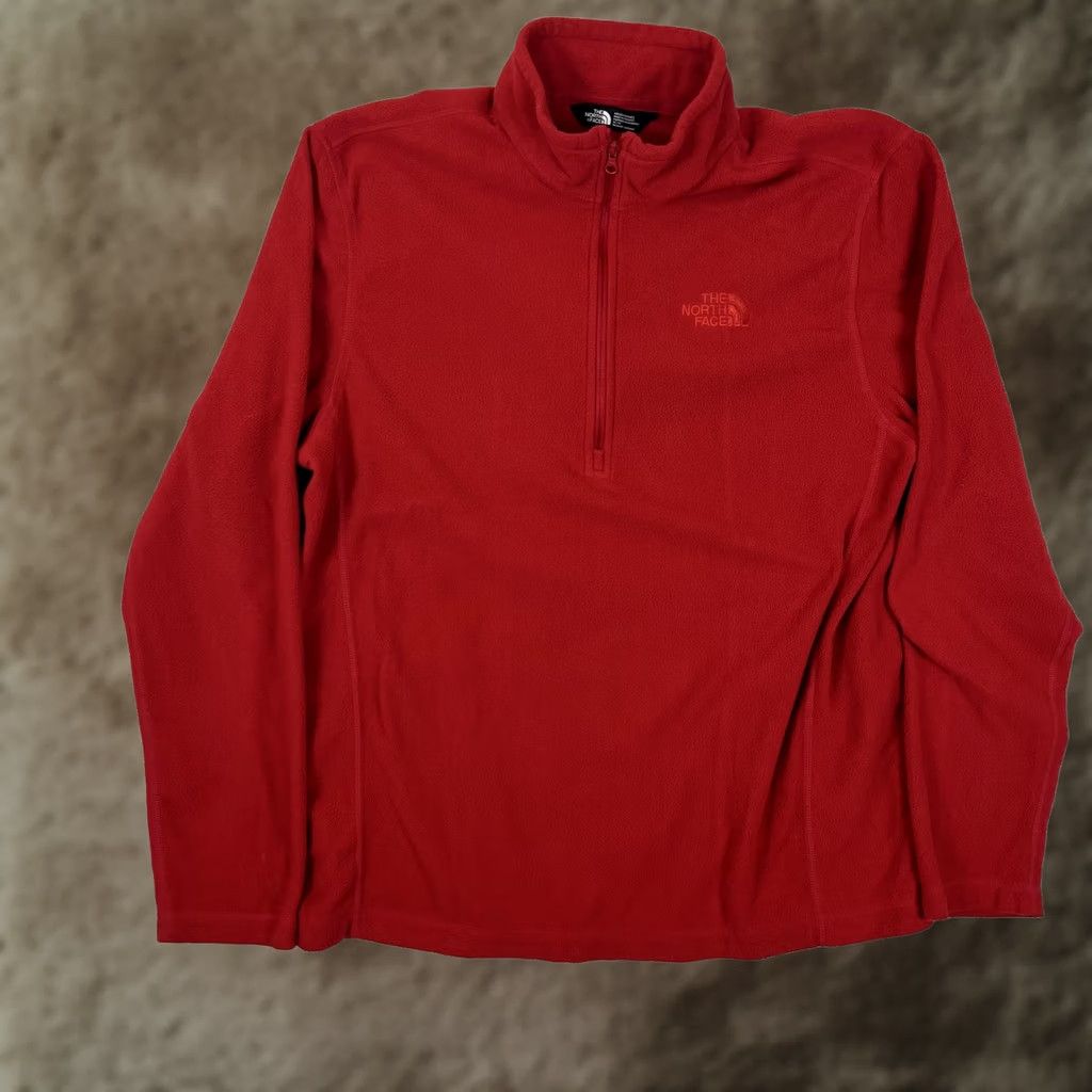 The North Face The North Face Fleece Pullover Mens M Red 1/4 Zip Hiking Sweatshirt Winter Size US M / EU 48-50 / 2 - 1 Thumbnail