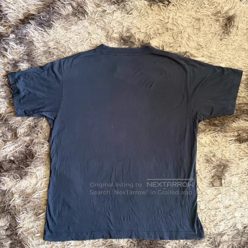 Balenciaga Balenciaga Dark Blue Letter Pattern Printed Round Neck Sho Size US M / EU 48-50 / 2 - 2 Thumbnail