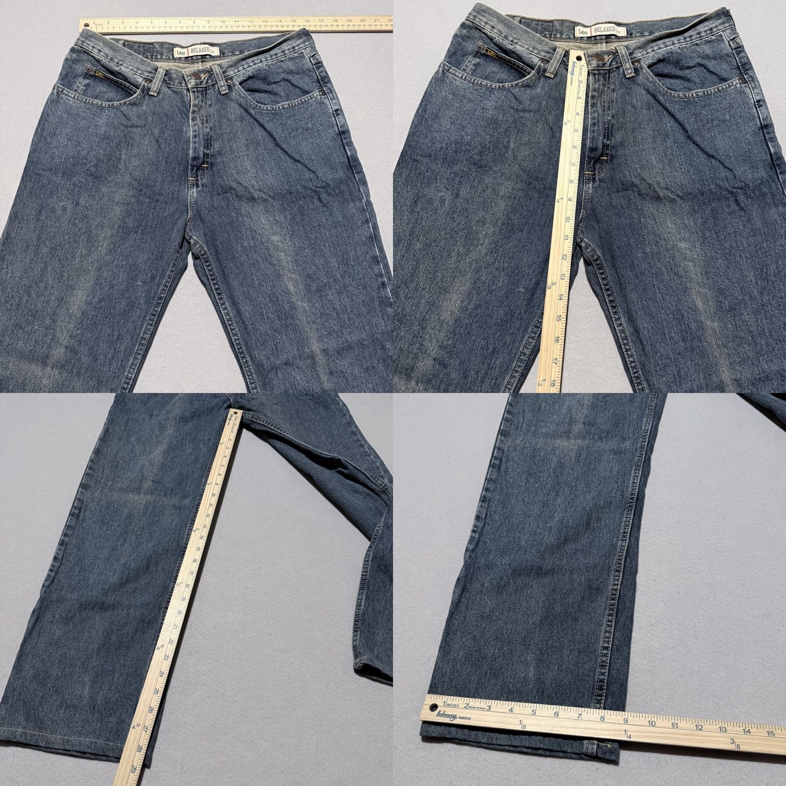 Lee Lee Jeans Men Blue Denim Straight Relaxed-Fit Zip Fly 33X30 Size US 33 - 9 Thumbnail