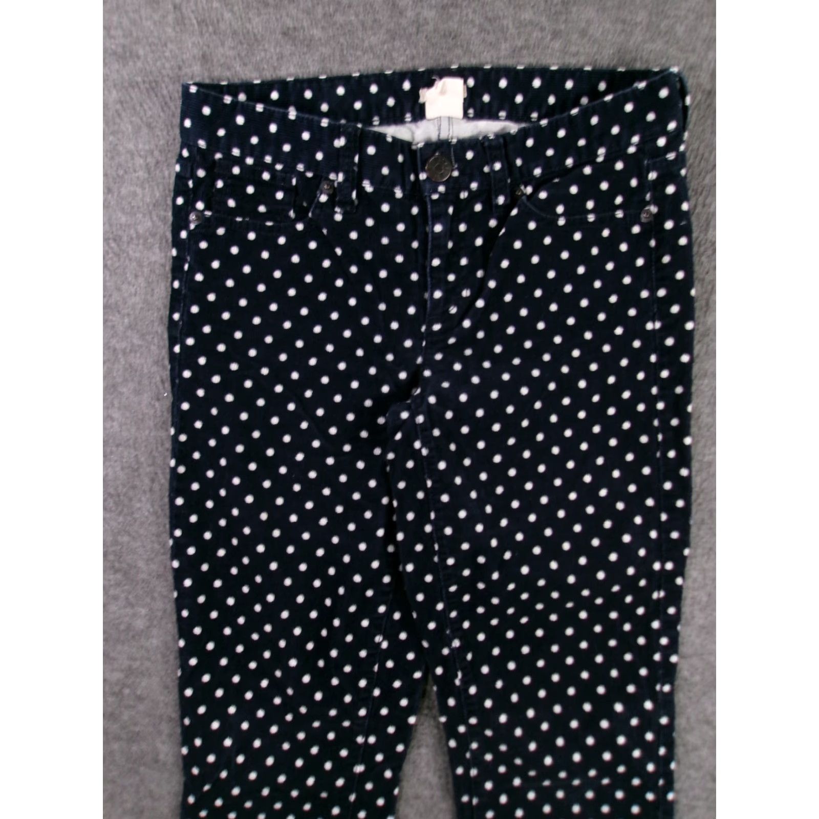 J.Crew VINTAGE J.CREW Corduroy Pants Women 25 Blue Polka Dot Toothpick Classic 90s Preppy Size 42" / US 20 - 2 Thumbnail