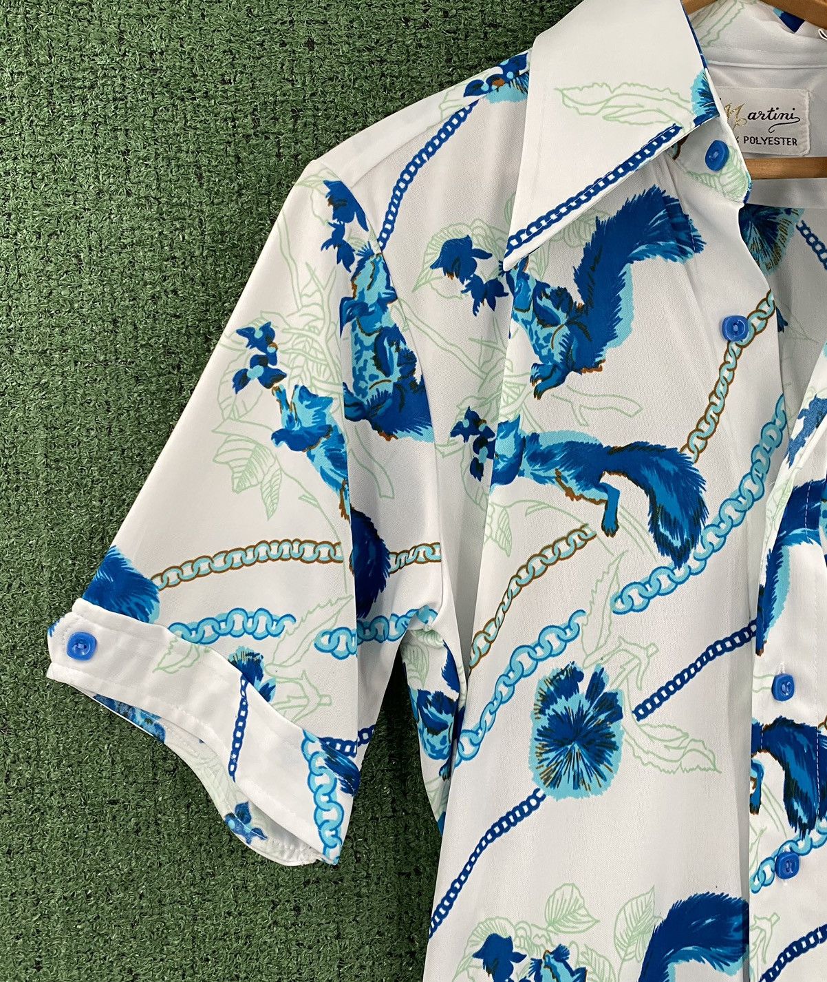 Vintage VTG 70's By Martini Squirrels Floral Disco Shirt Men’s XS Size US XS / EU 42 / 0 - 6 Thumbnail