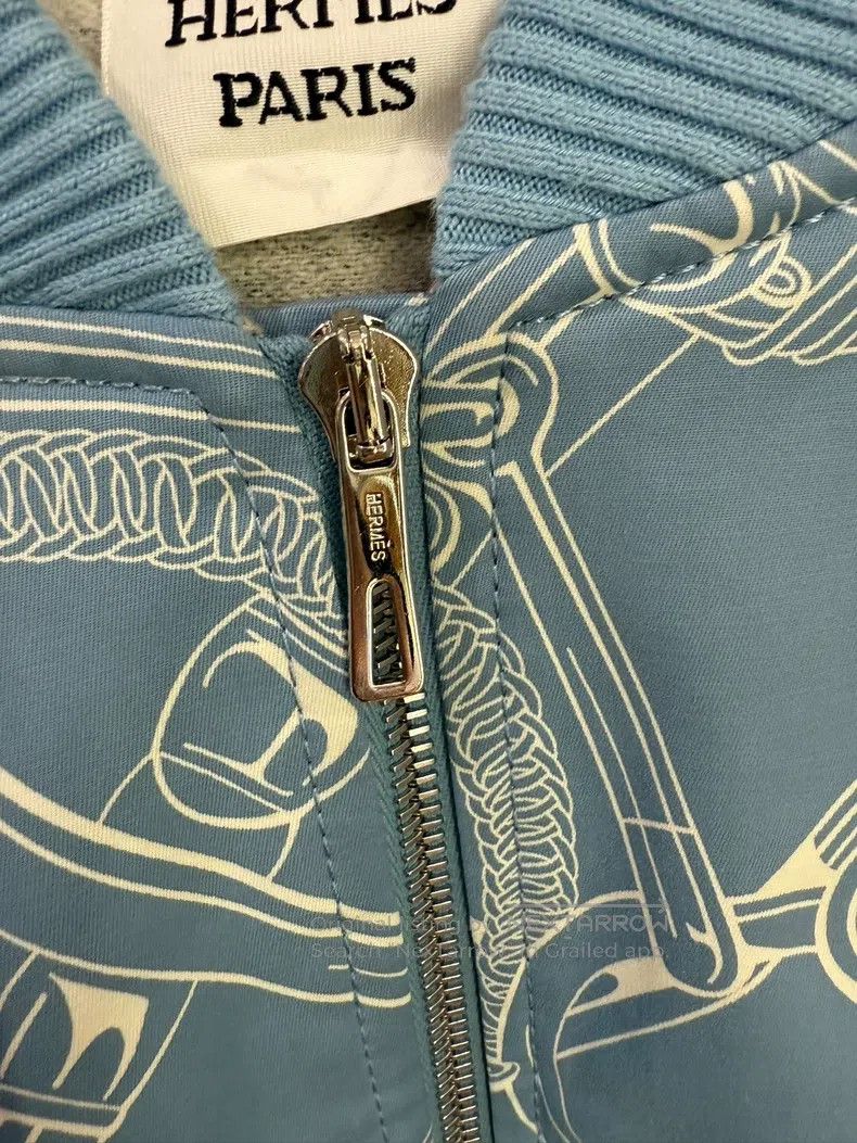 Hermes Hermes Women's Flight Jacket, Blue Size XXS / US 00 / IT 34 - 4 Thumbnail