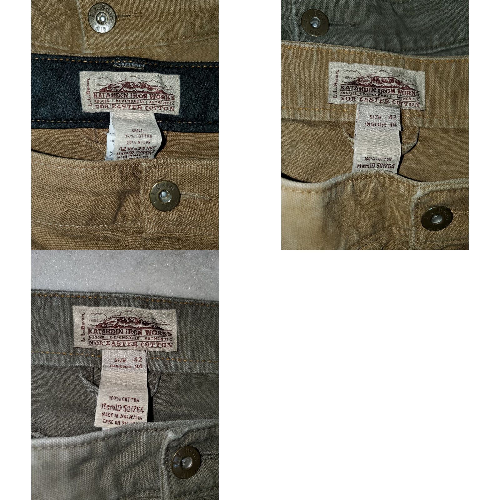 Vintage VINTAGE LL Bean Katahdin Iron Works Pants Mens Sz 42x34 Heavy Work Cargo Style Size US 42 / EU 58 - 10 Thumbnail