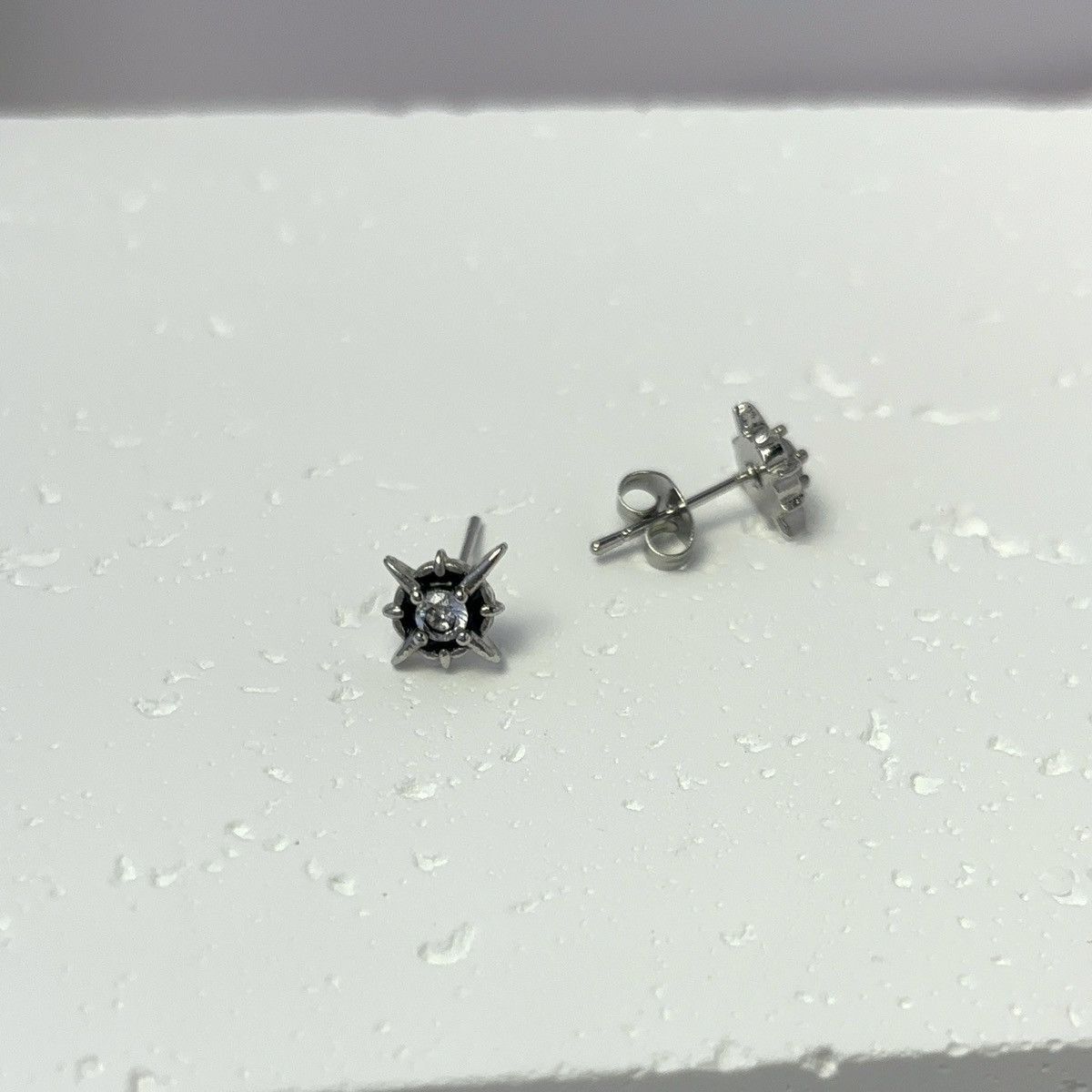 Other 925 Silver Plated CZ Star Stud Earrings for Men Women Size ONE SIZE - 4 Thumbnail