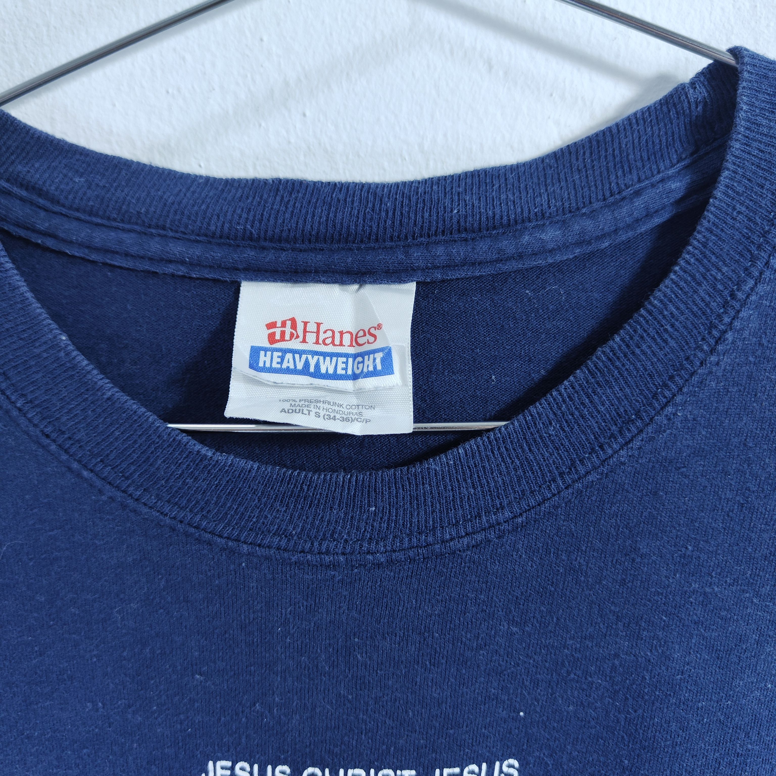 Hanes Vintage Jesus Christ Tee y2k Blue medium Size US M / EU 48-50 / 2 - 4 Thumbnail