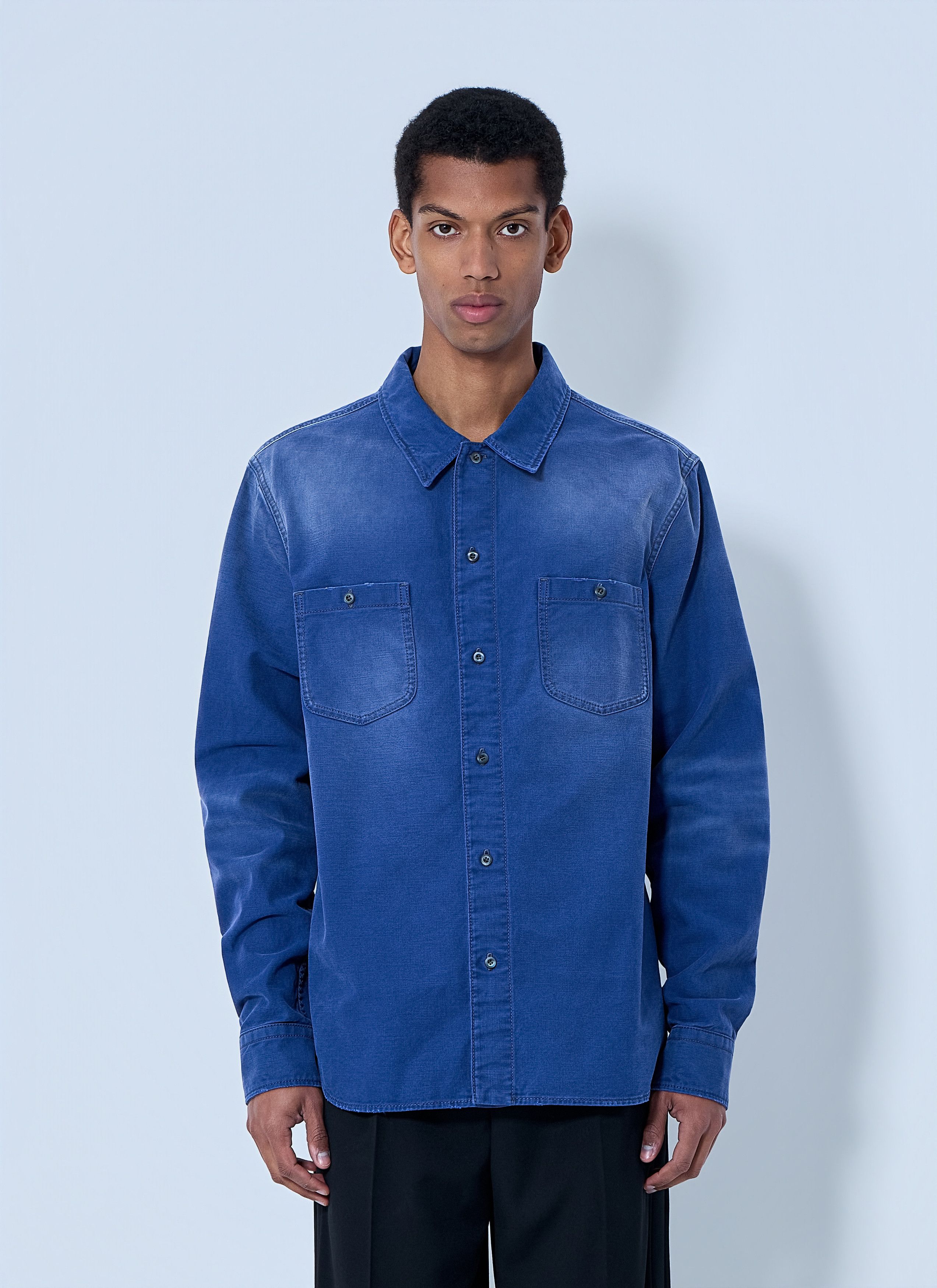 Prada Denim Button-Down Shirt Size US XL / EU 56 / 4 - 1 Thumbnail