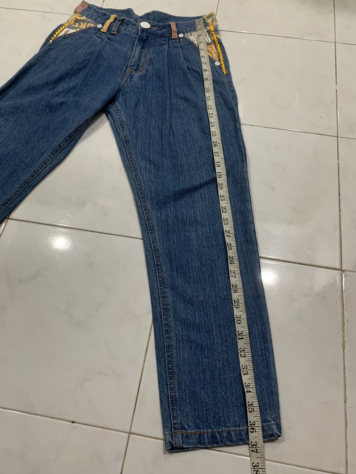 Japanese Brand Bluemoonblue 32 Vintage Printed Jeans Size US 28 / EU 44 - 19 Thumbnail