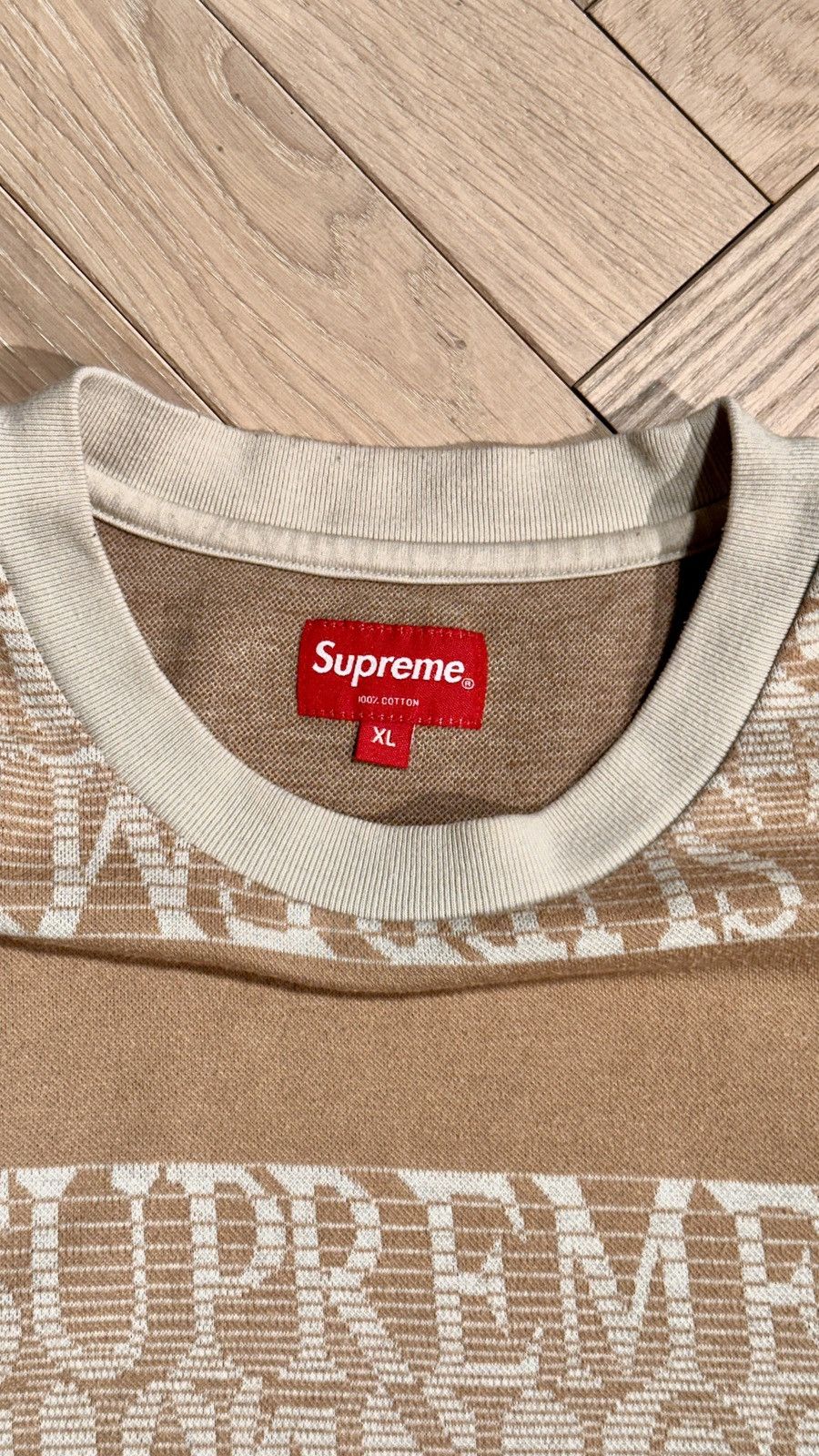 Supreme Supreme Text Stripe Jacquard S/S Top Size US XL / EU 56 / 4 - 3 Thumbnail