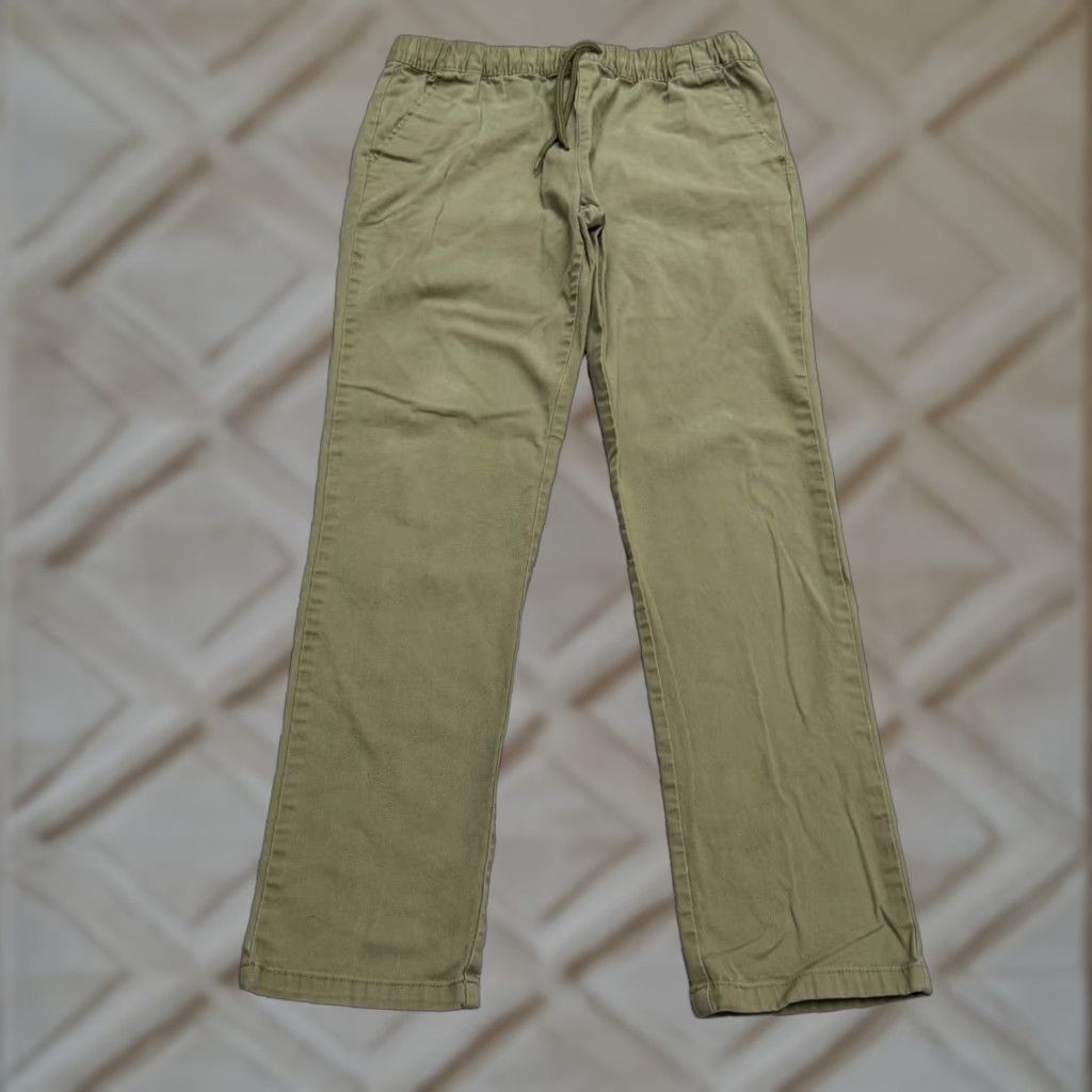 Asos ASOS DESIGN Chino Pants Mens Medium Olive Green Straight Leg 30x27 Casual 30in Inseam Cotton Slim Fit Mens Clothing Size US 31 - 1 Thumbnail