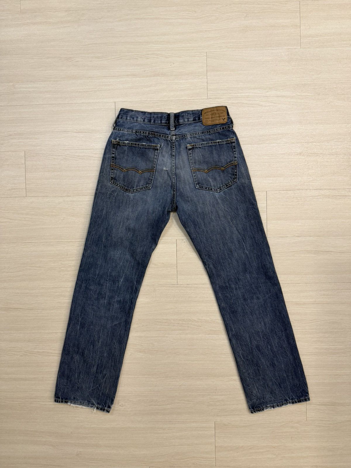 American Eagle Outfitters American Eagle Dark Wash Original Straight Jeans Size US 29 - 3 Thumbnail