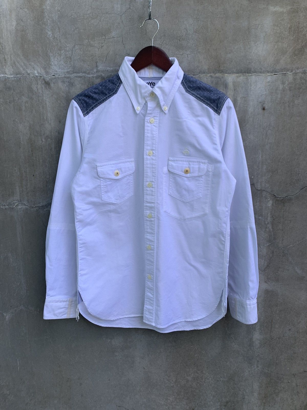 Junya Watanabe Blue Patched Button Up Shirt Size US S / EU 44-46 / 1 - 1 Thumbnail