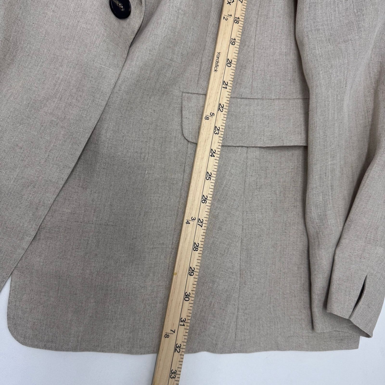 Marina Rinaldi Marina Rinaldi Linen Beige Blazer Jacket Plus sz 22 Neutral Size 3XL / US 20-22 - 8 Thumbnail