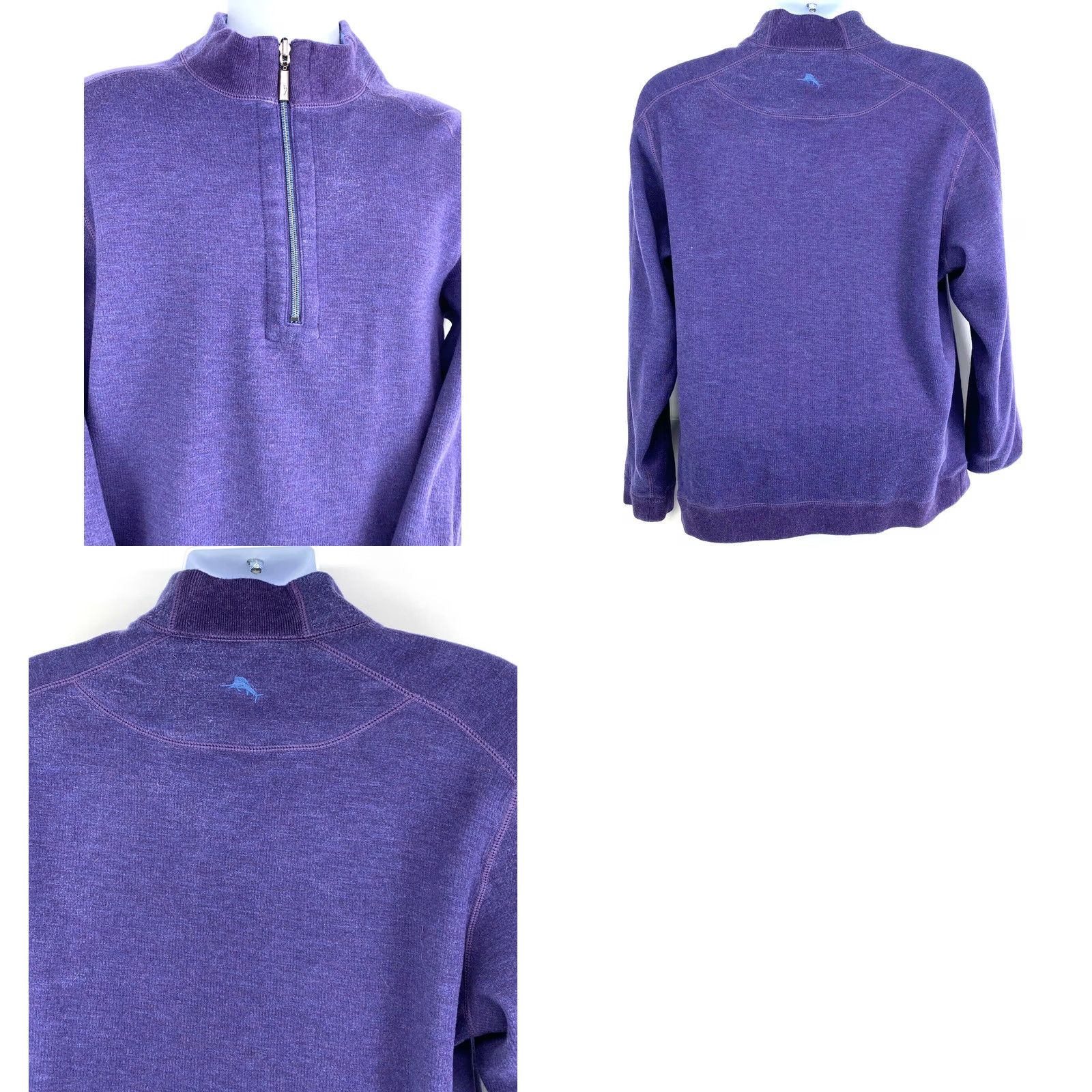 Tommy Bahama VINTAGE Tommy Bahama 1/2 Zip Reversible Mens Size Large Blue Purple Long Sleeve Sweatshirt Shirt Zip Mens L Blue Purple 1/2 Zip Reversible Size US L / EU 52-54 / 3 - 8 Thumbnail
