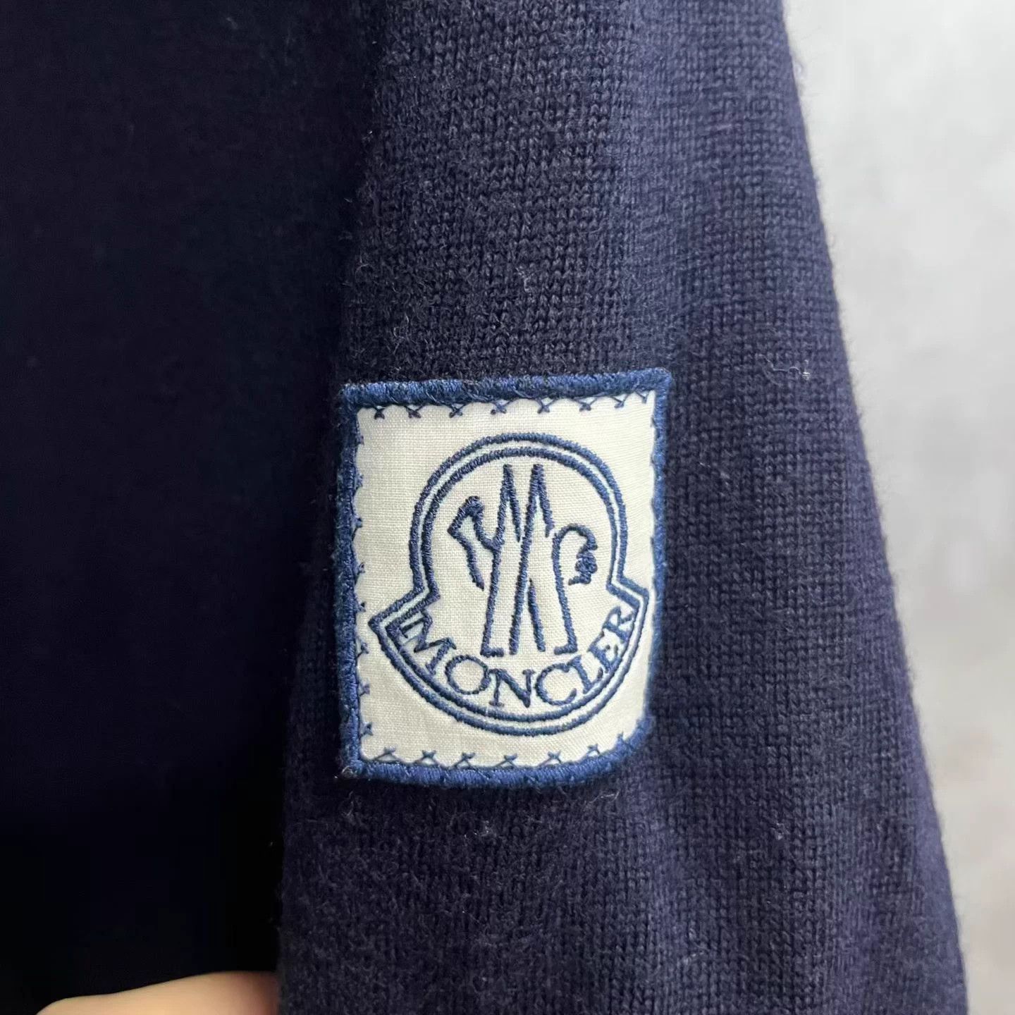 Moncler Moncler Blue V-neck Button-Front Striped Wool Sweater L Size L / US 10 / IT 46 - 5 Thumbnail
