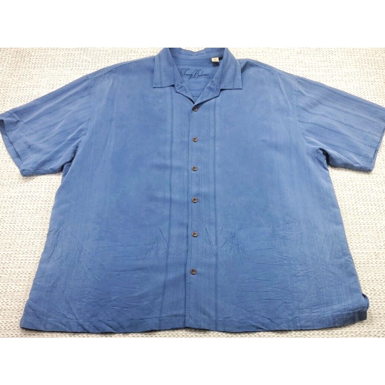 Tommy Bahama Tommy Bahama Shirt Mens 2XL Silk Blue Floral Stripe Pattern Camp Hawaiian Button-Up Casual Size US XXL / EU 58 / 5 - 2 Thumbnail